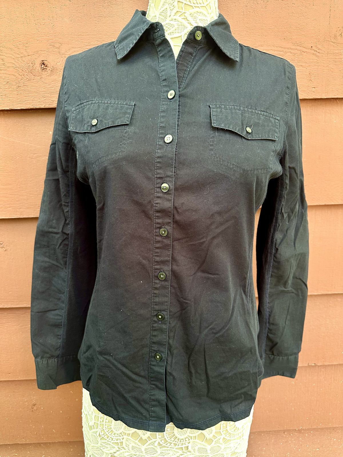 Converse One Star Black Button Up Shirt Office Siren Gorpcore