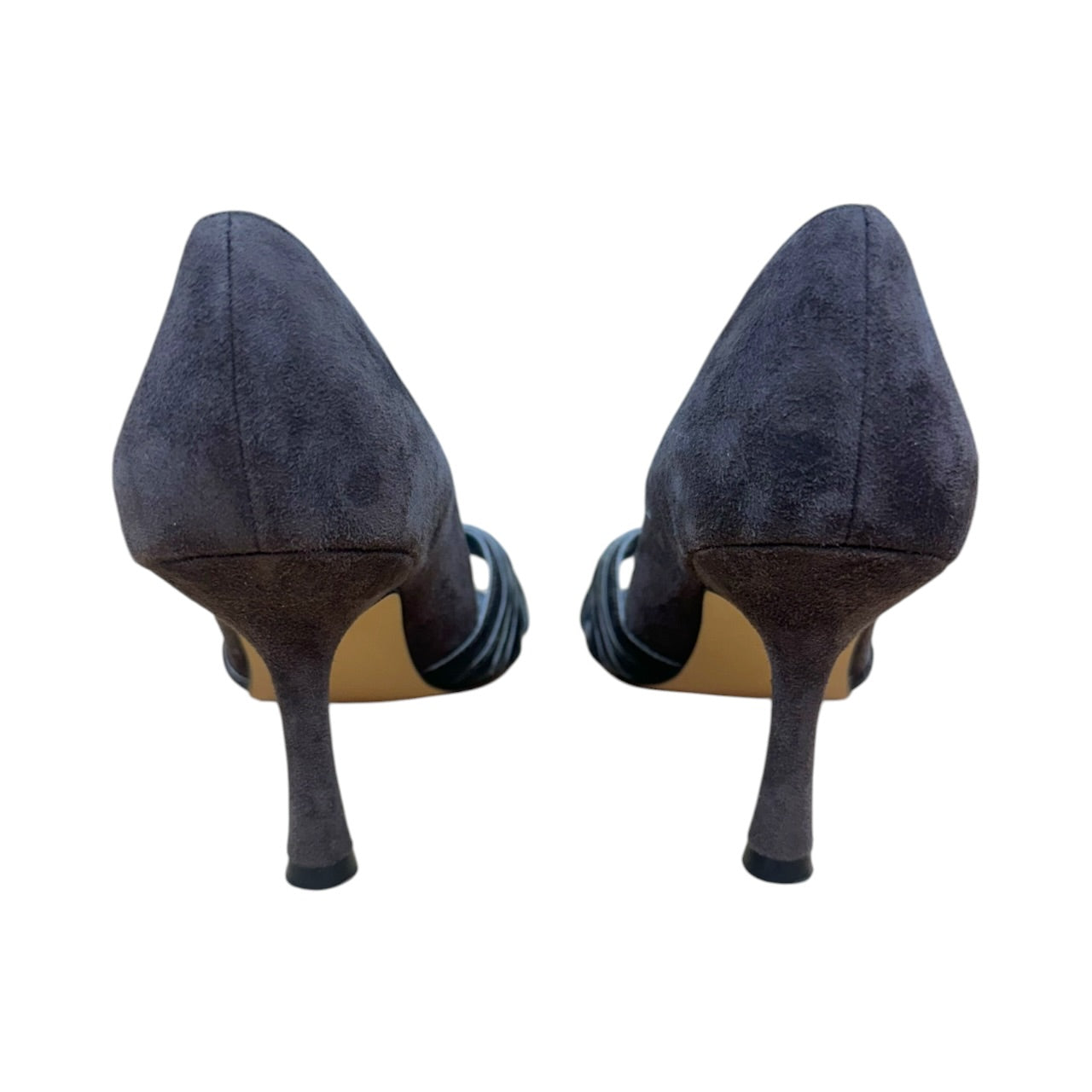 Vintage Laura Ashley Chocolate Brown Suede & Velvet Knot Pump Heels