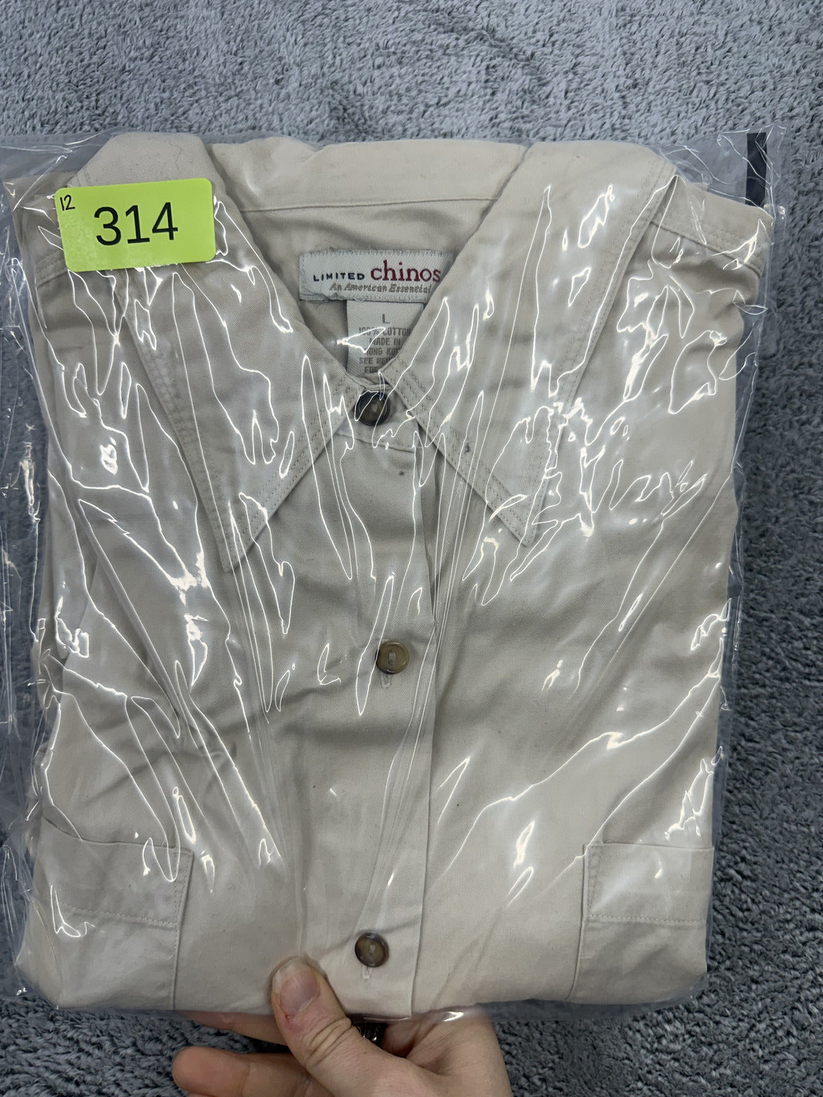 Limited Chinos Beige Cotton Button Up Shirt Utility Minimalist