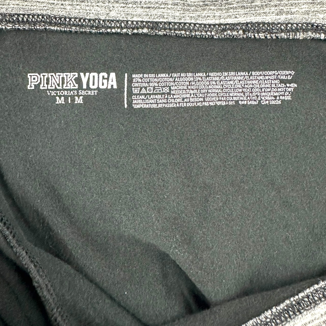Rare Vintage Y2K VS PINK Foldover Grey & Black Rhinestone Bling Leggings