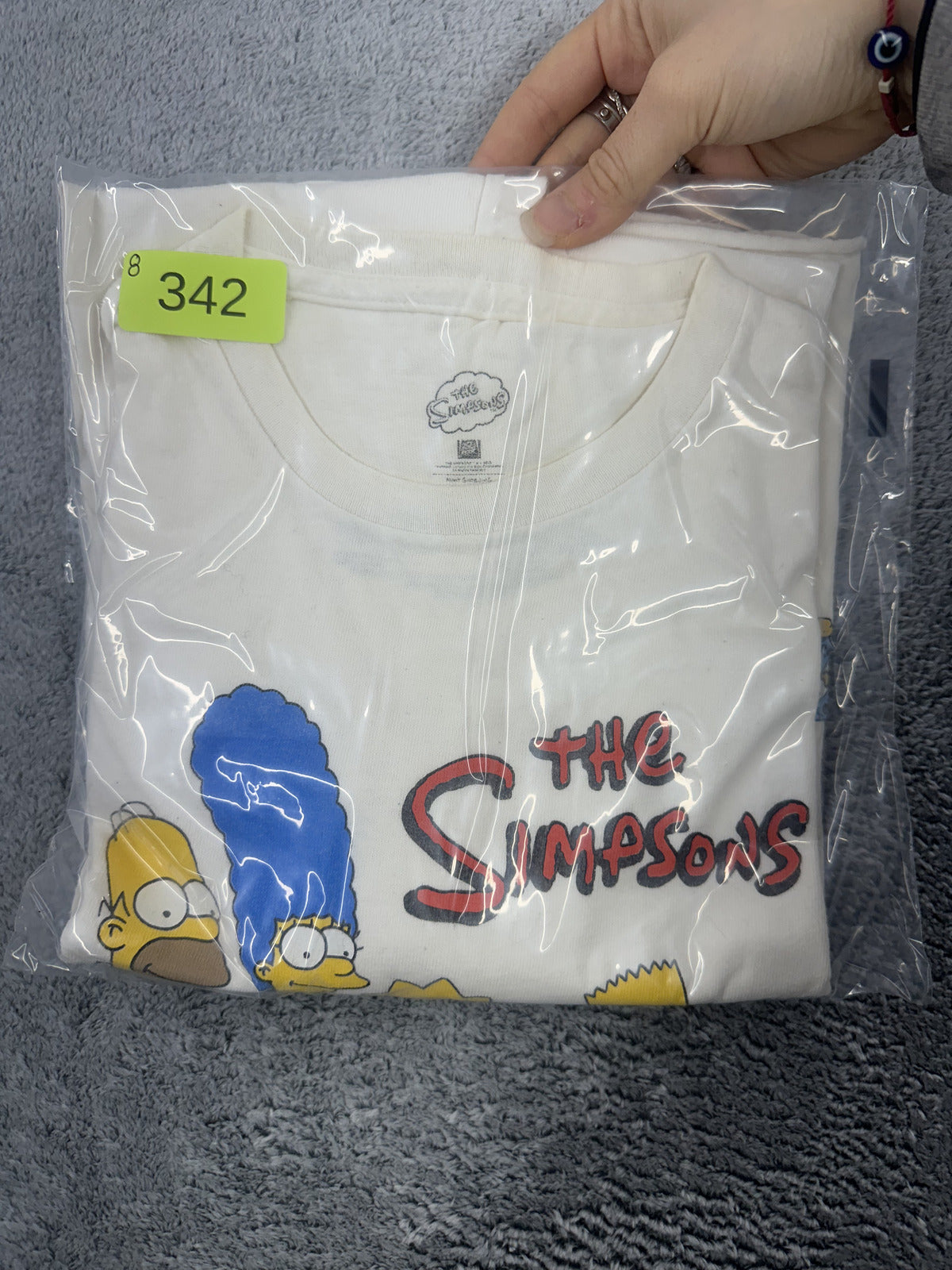 The Simpsons White Long Sleeve Graphic Tee Y2K Casual Bohemian
