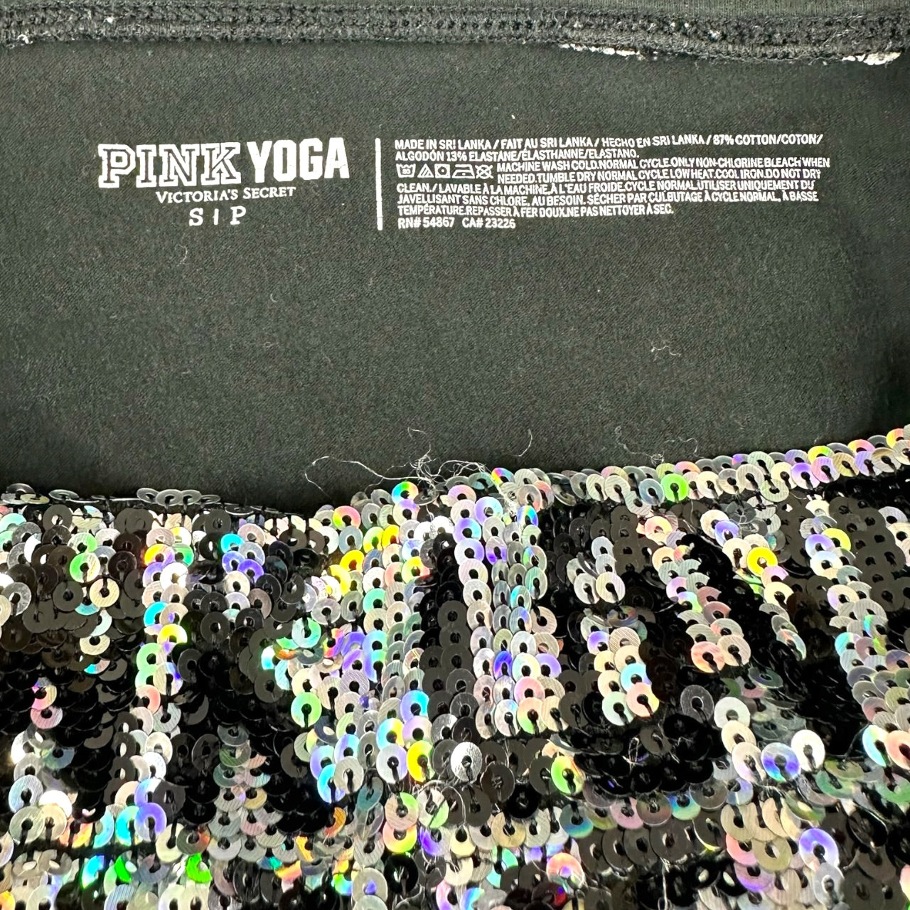 Rare Y2K Bling Victoria's Secret PINK Sequin Foldover Leggings