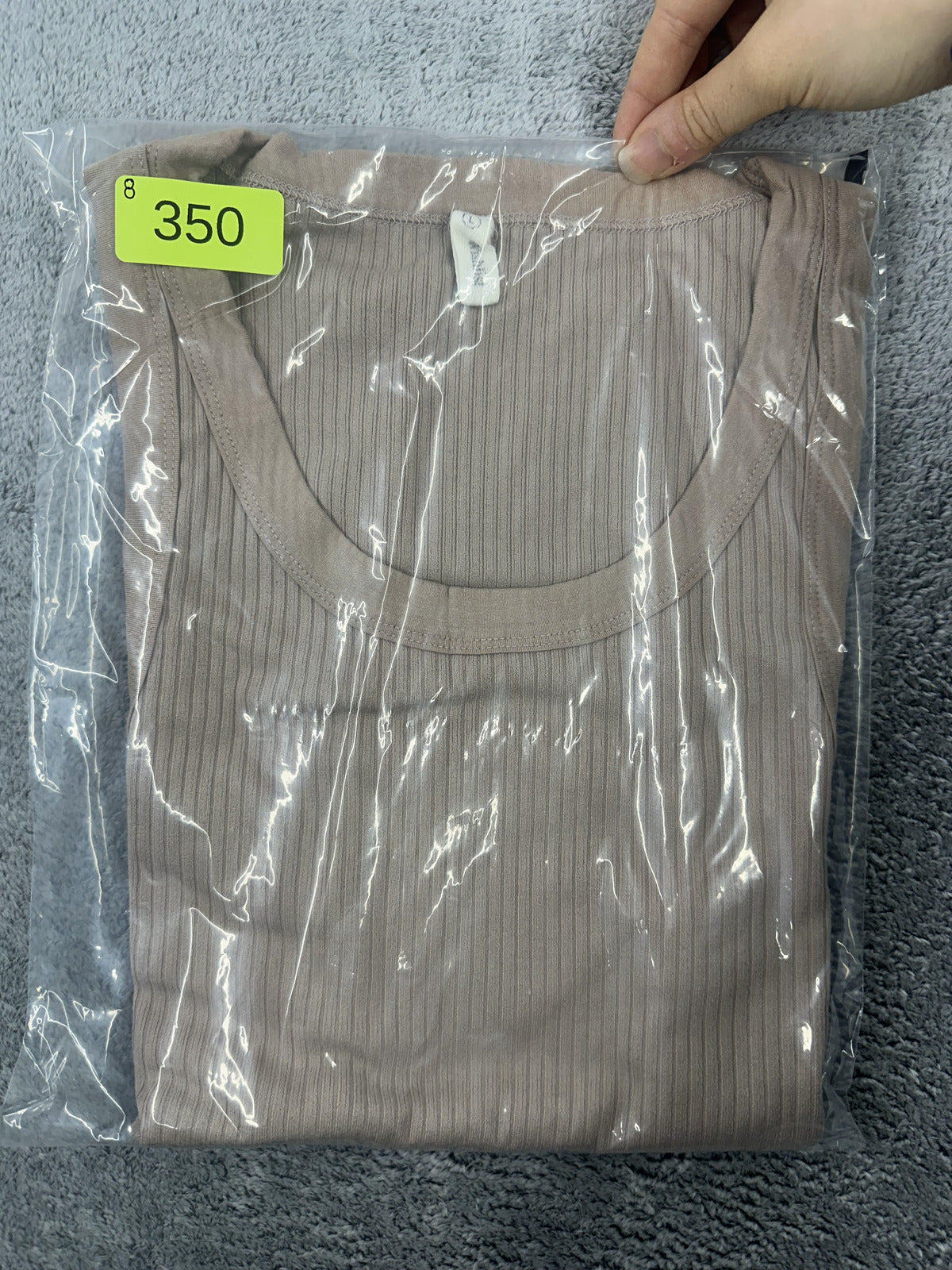 Wishlist Ribbed Tan/Cream Tank Top Casual Minimalist Sporty