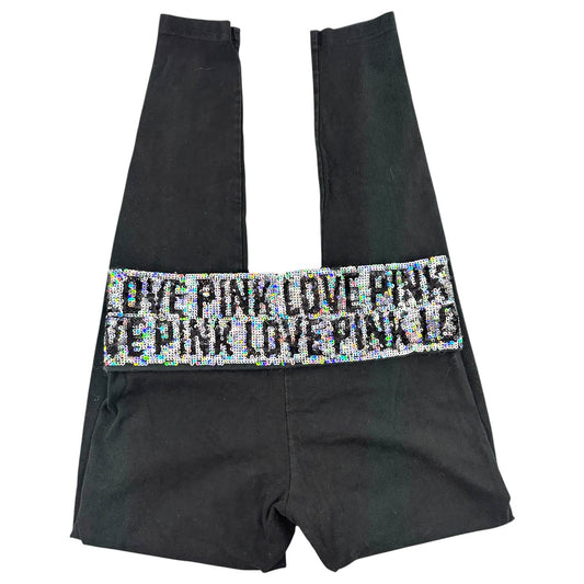Rare Y2K Bling Victoria's Secret PINK Sequin Foldover Leggings