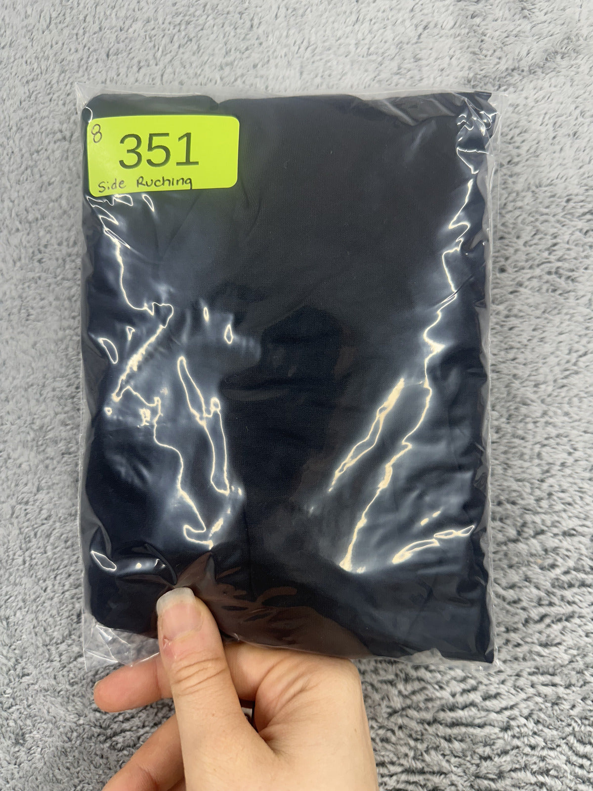 Black Side Ruching Tank Top Casual Minimalist Preppy