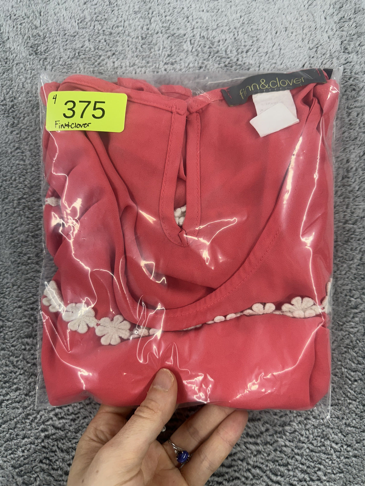 Finn & Clover Y2K Fairycore Coral Pink Sleeveless Peplum Tank with White Floral
