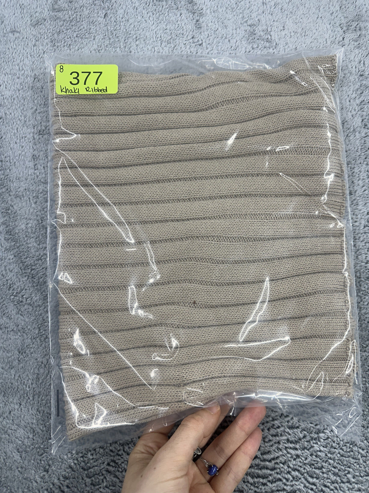 Khaki Ribbed Knit Sleeveless Sweater Vest Tank Top Casual