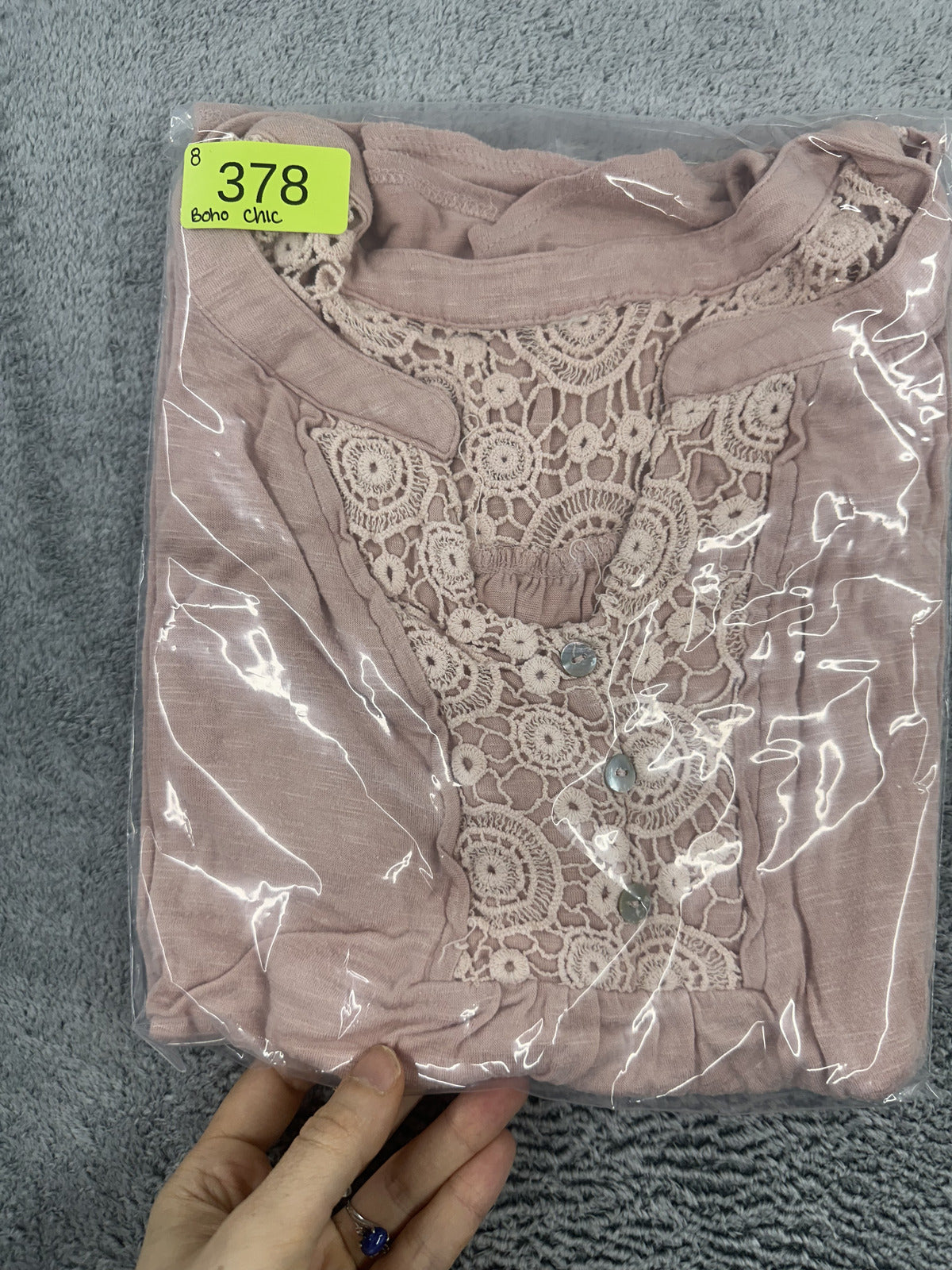 Bohemian Lace Sleeveless Top Pink Cream Festival Casual Indie