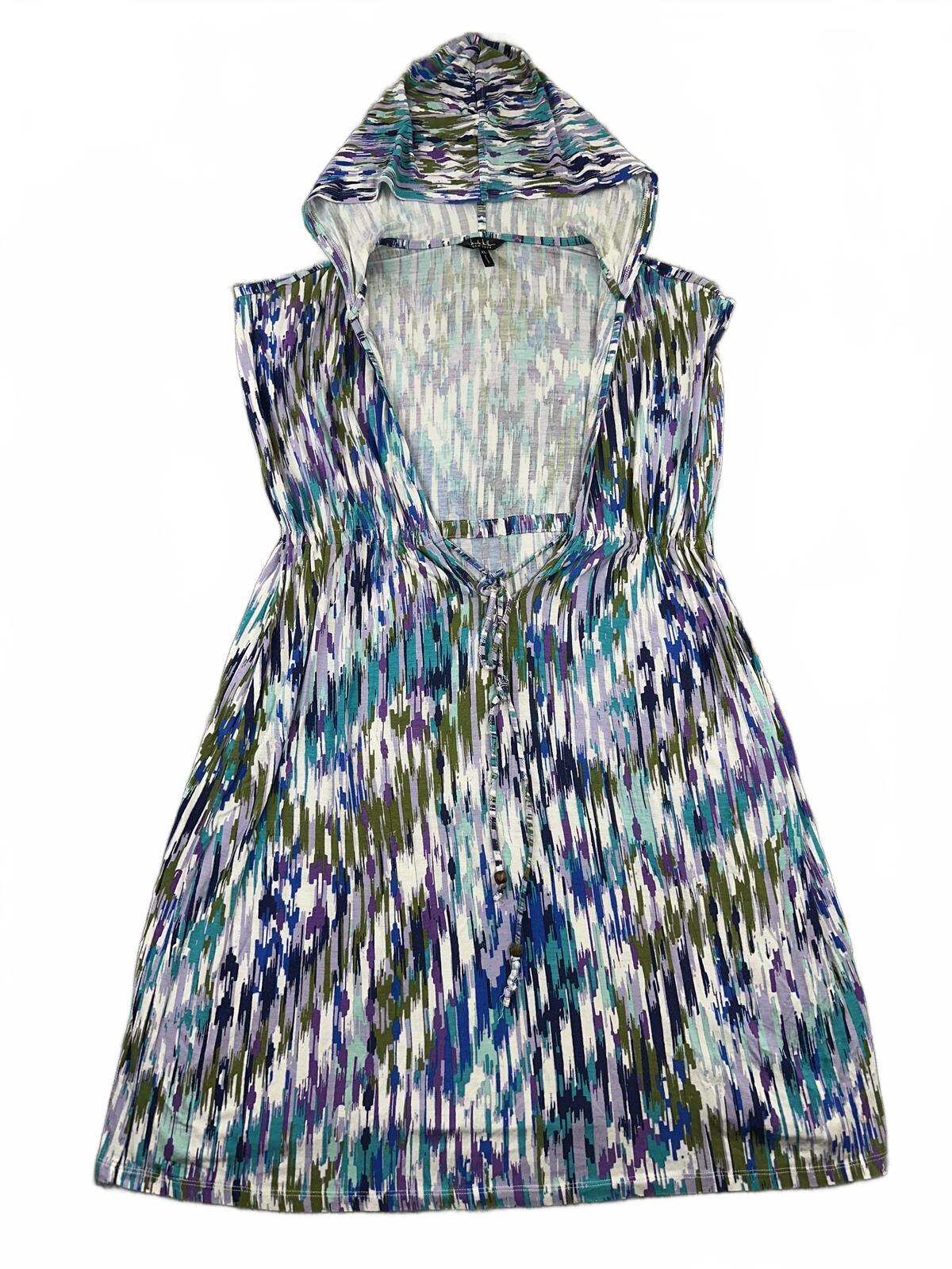 Nicole Miller New York Sleeveless Hooded Dress Bohemian Summer Y2K Festival