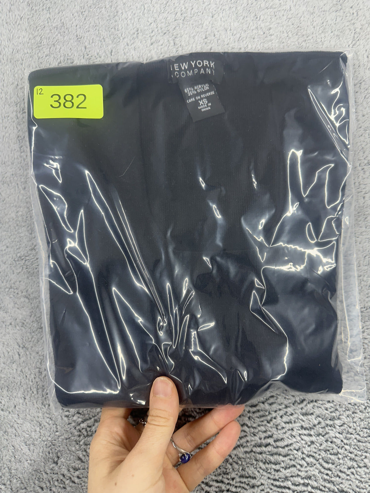New York & Company Black Long Sleeve Square Neck Sweater