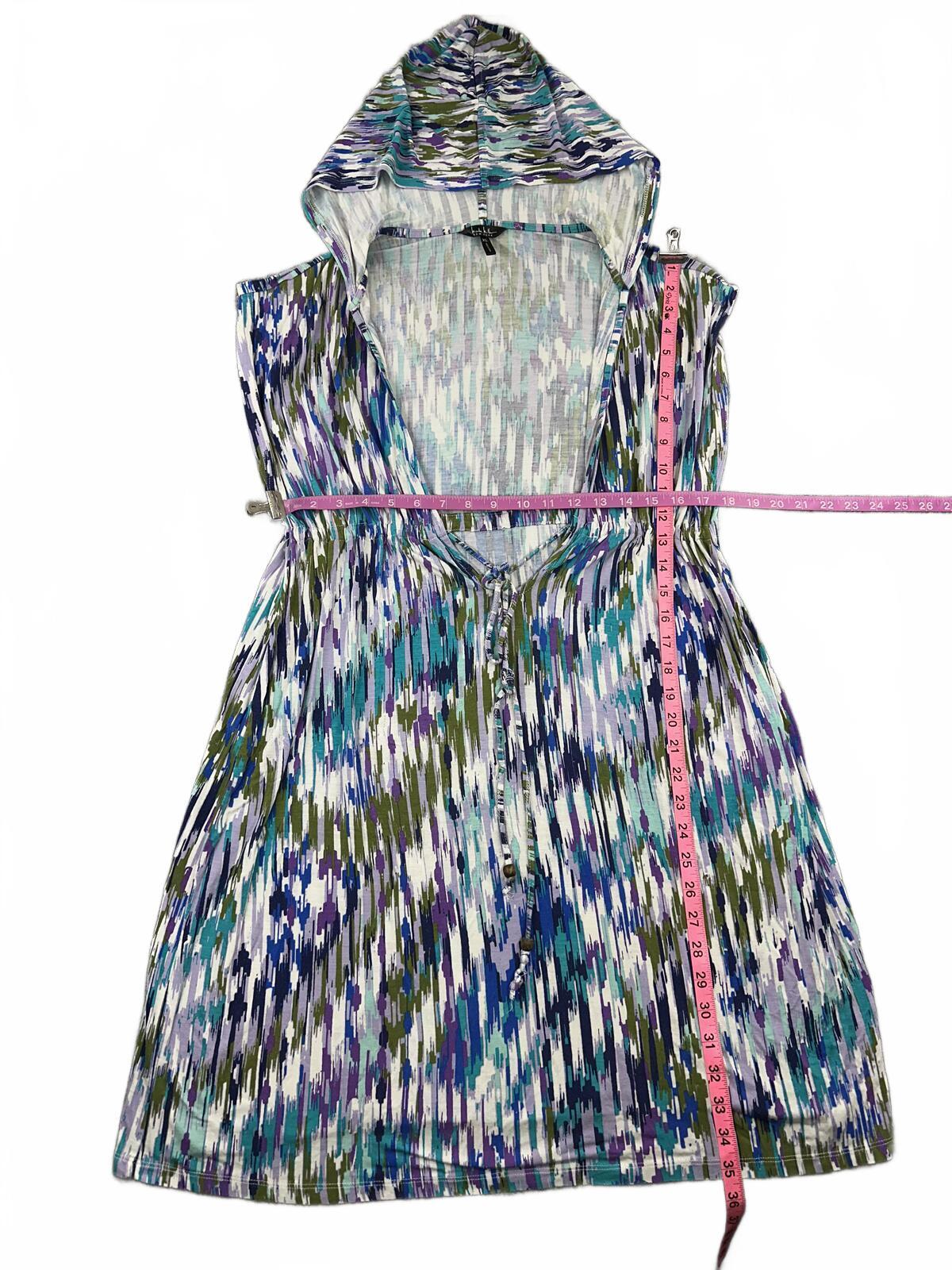 Nicole Miller New York Sleeveless Hooded Dress Bohemian Summer Y2K Festival