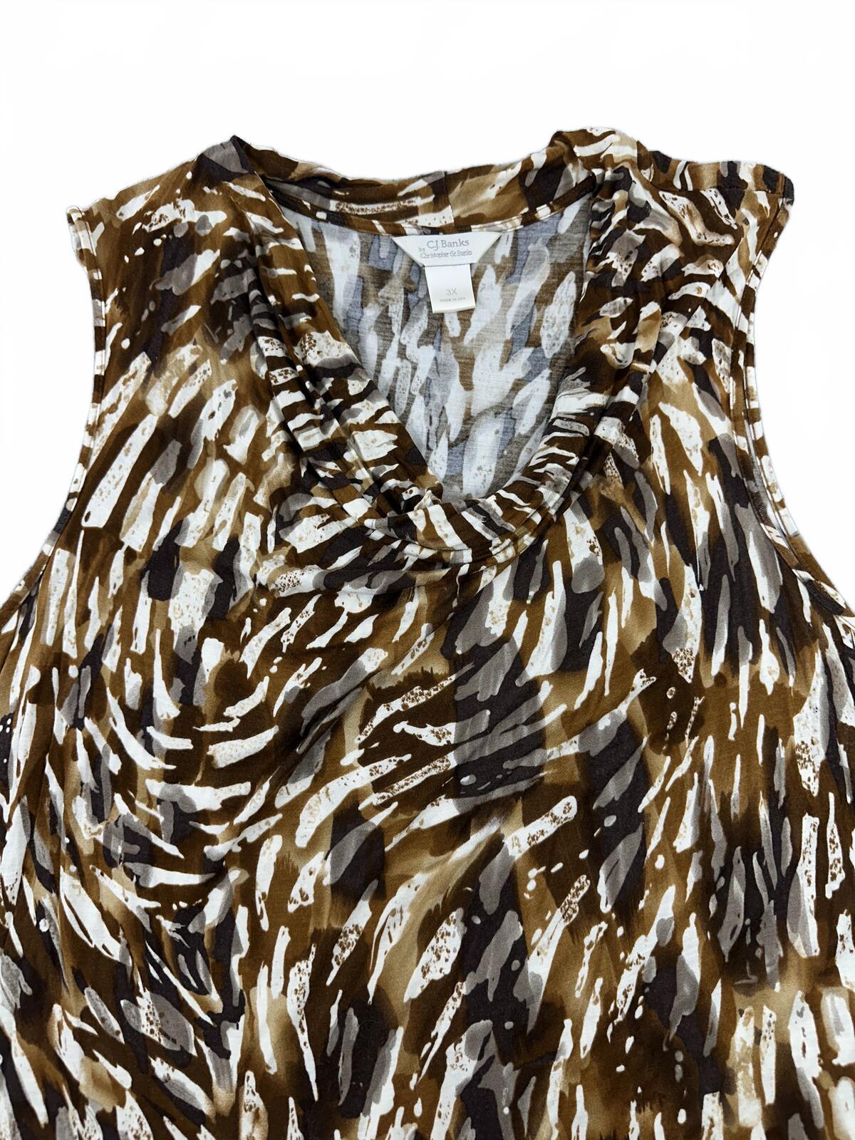 Christopher & Banks Sleeveless Animal Print Top