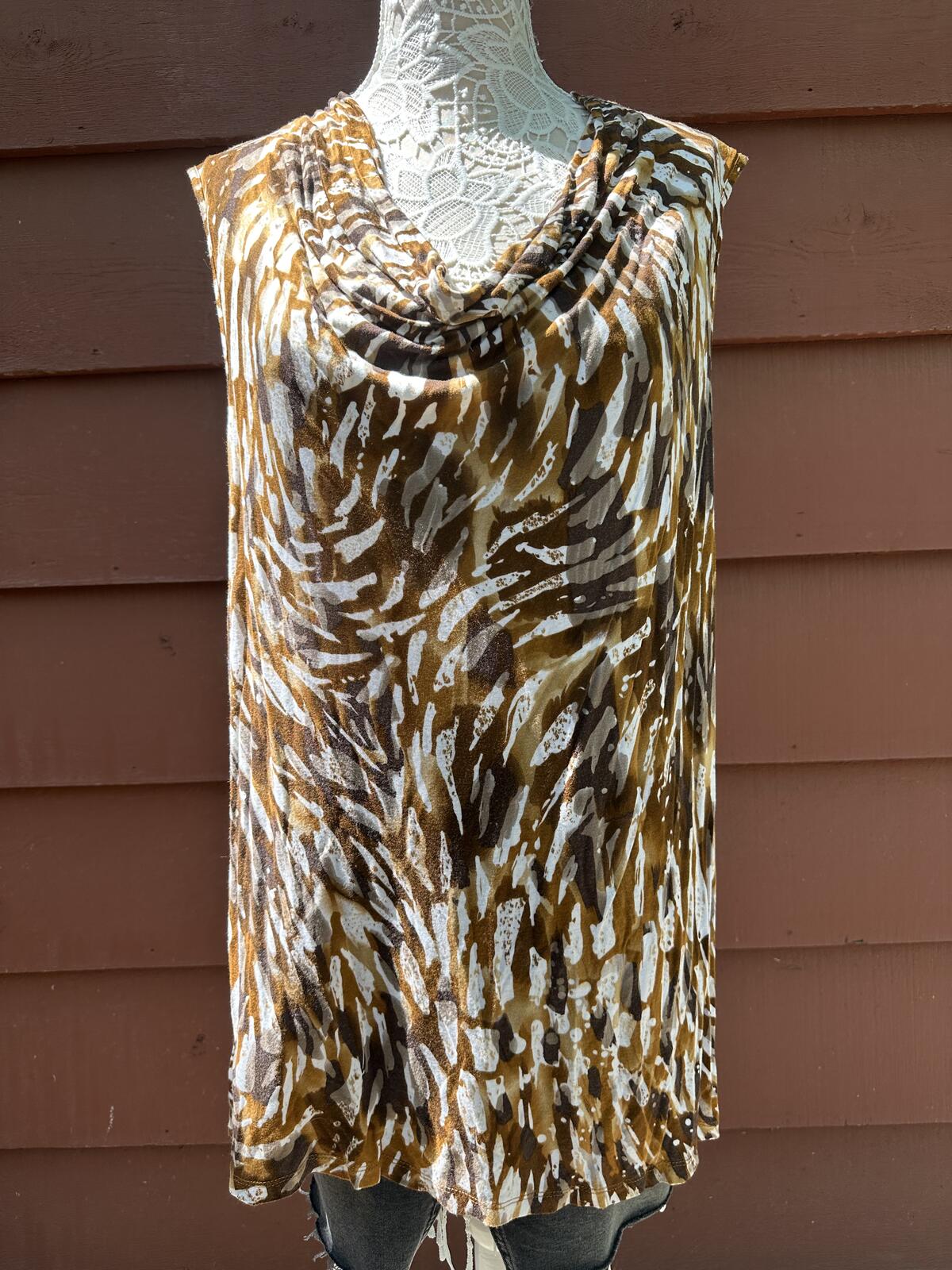 Christopher & Banks Sleeveless Animal Print Top