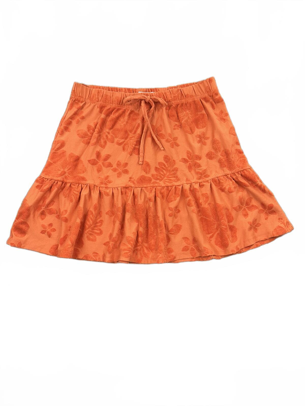 SO Vibrant Orange Floral Terrycloth Tube Top or Mini Skirt Boho