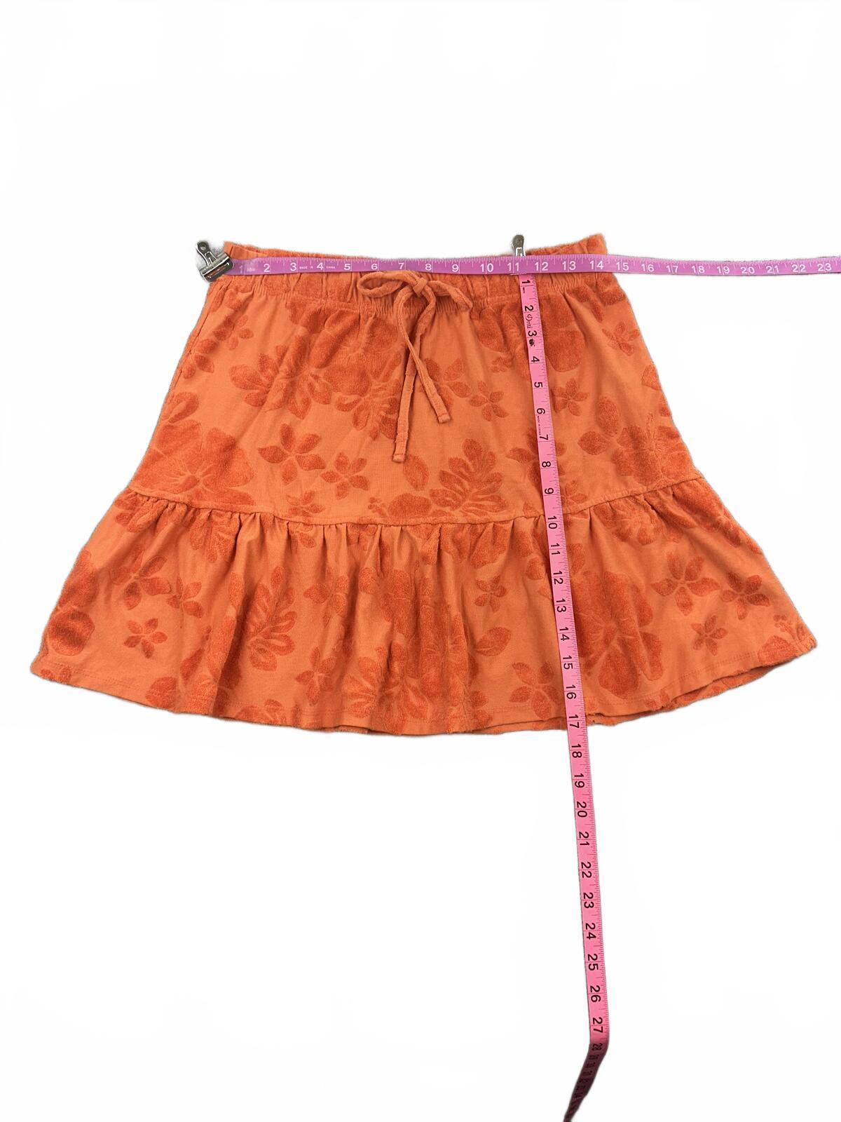 SO Vibrant Orange Floral Terrycloth Tube Top or Mini Skirt Boho