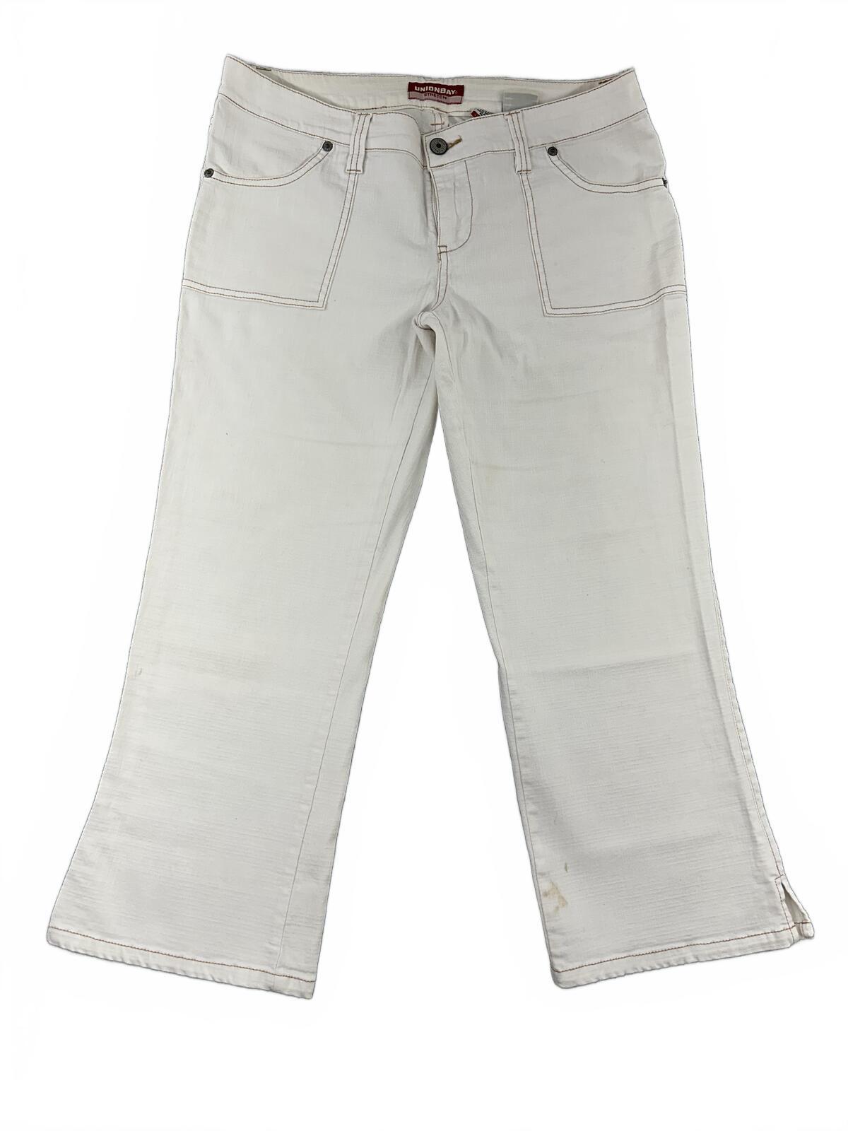 UNIONBAY White Wide Leg Capri Jeans Vintage Y2K Casual Bohemian