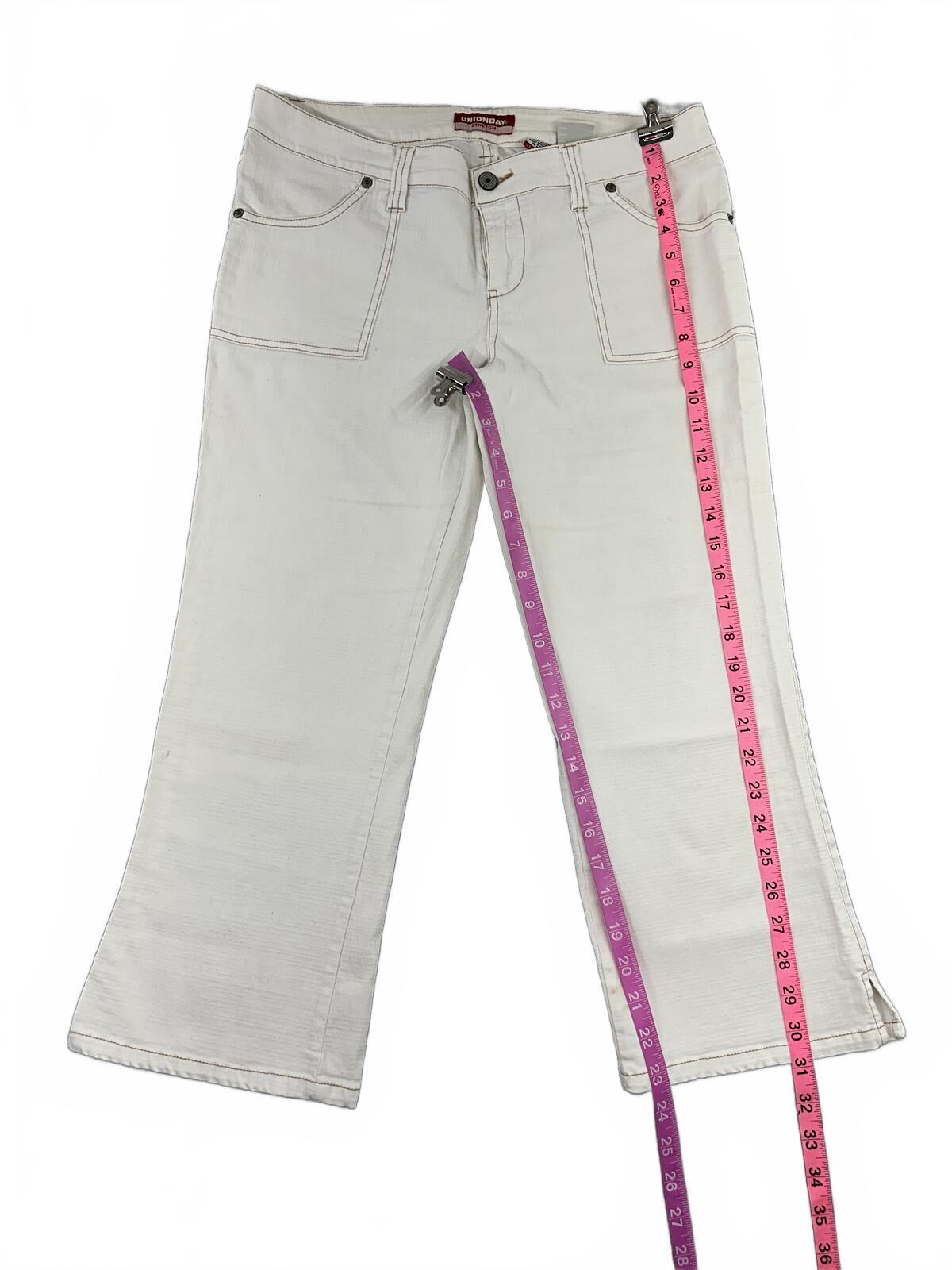 UNIONBAY White Wide Leg Capri Jeans Vintage Y2K Casual Bohemian
