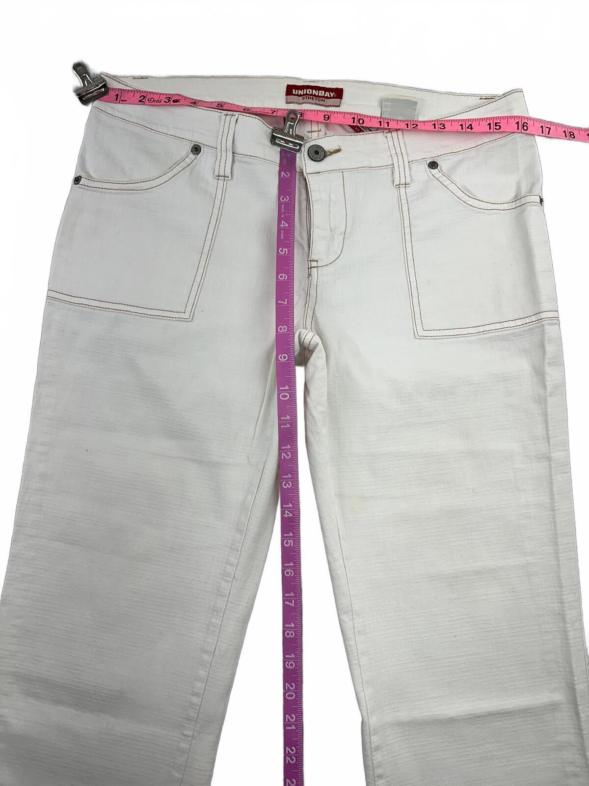 UNIONBAY White Wide Leg Capri Jeans Vintage Y2K Casual Bohemian