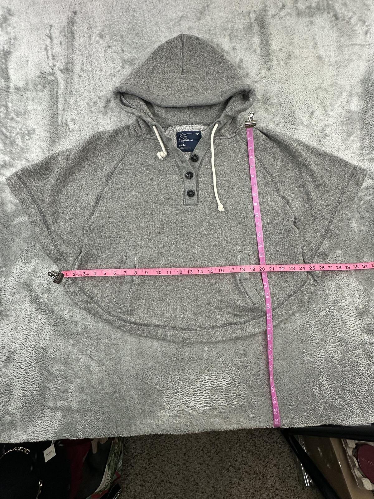 American Eagle Outfitters Gray Hooded Poncho Sweatshirt Cozy Casual Layer