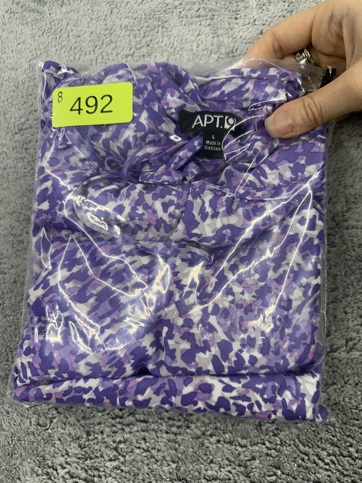 APT 9 Purple Floral Peplum Blouse with Flutter Sleeves Casual Feminine