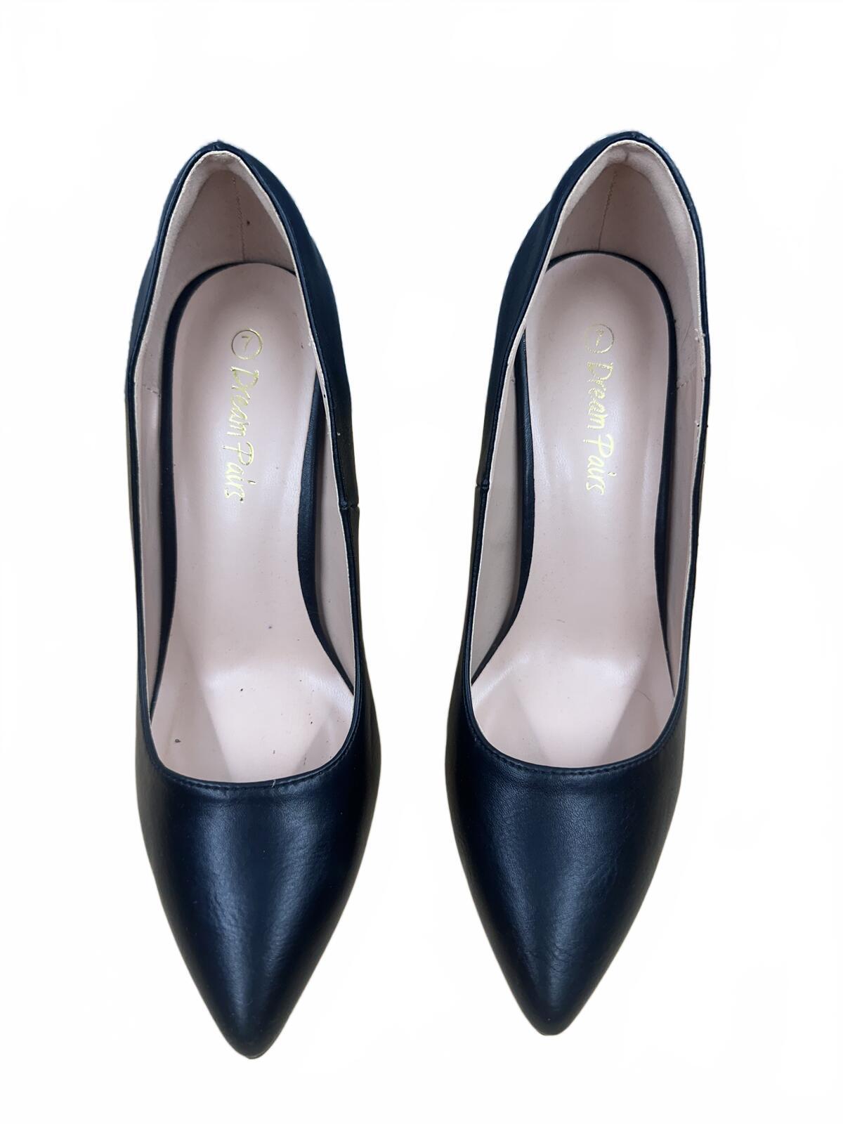 Dream Paris Classic Black Pointed Toe Heels Elegant Formal Office Party
