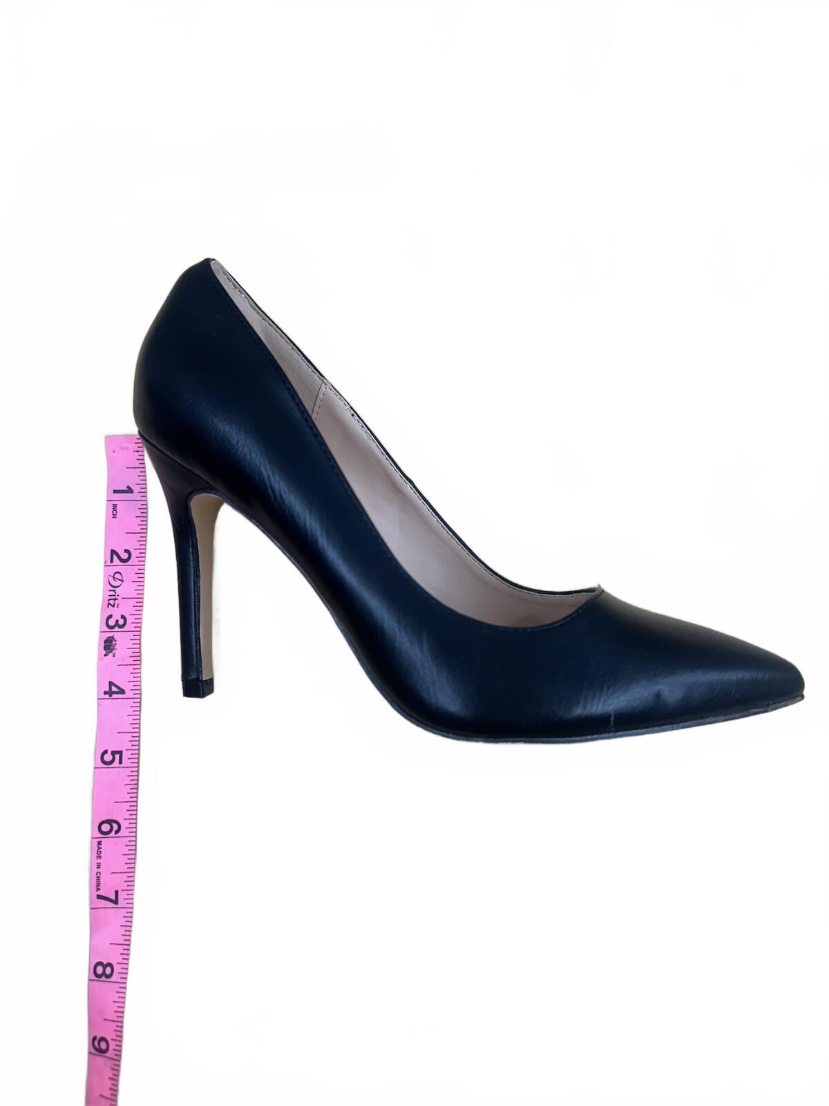 Dream Paris Classic Black Pointed Toe Heels Elegant Formal Office Party