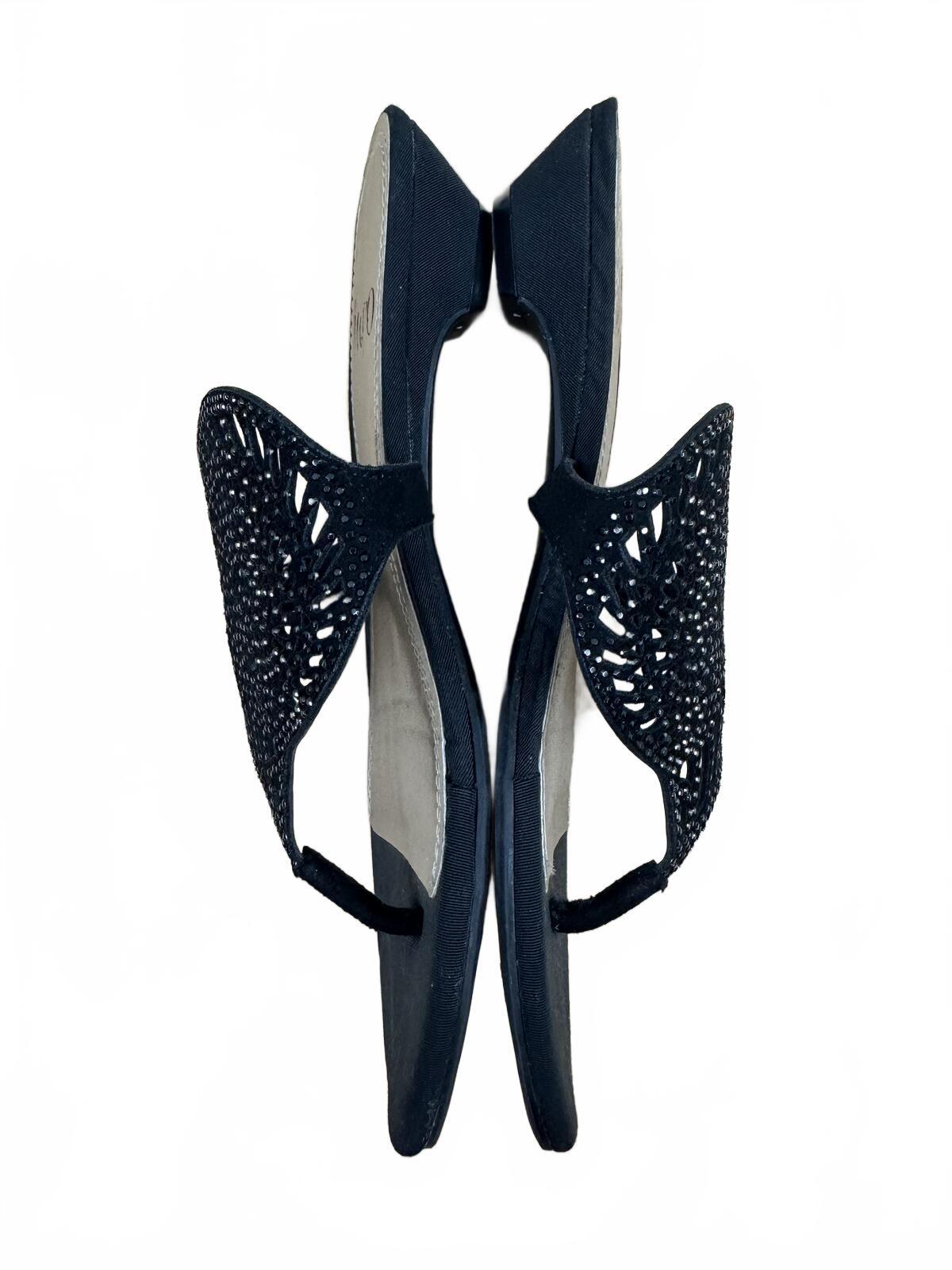 Impo Black Beaded Slide Sandals Bohemian Casual Summer Footwear