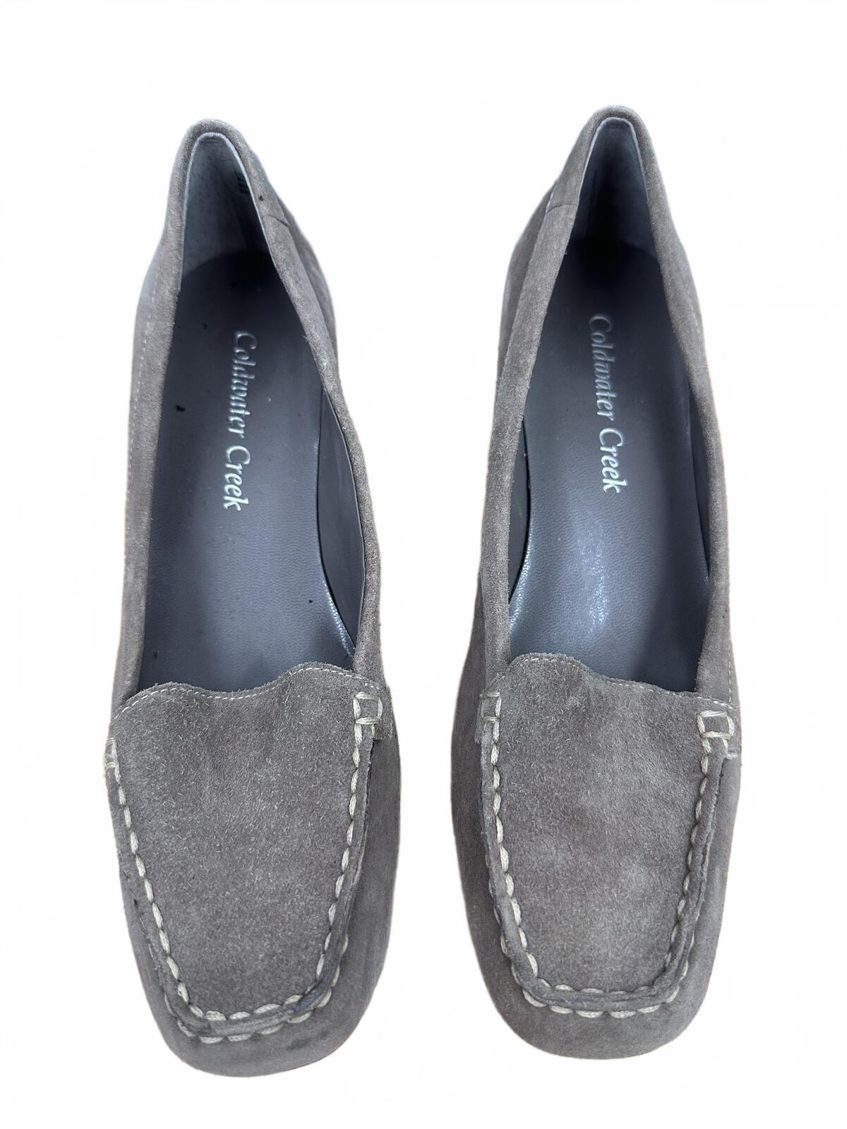Coldwater Creek Gray Suede Loafers Classic Casual Business Casual Slip On Shoes