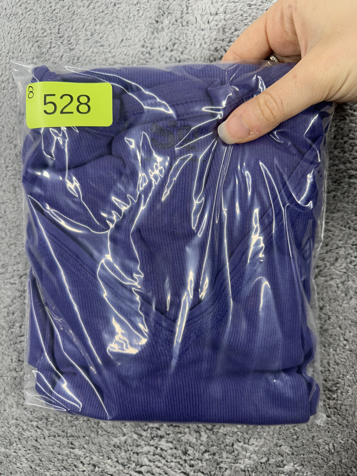 SO Purple Ribbed Long Sleeve V Neck Shirt Casual Lightweight Cozy Top
