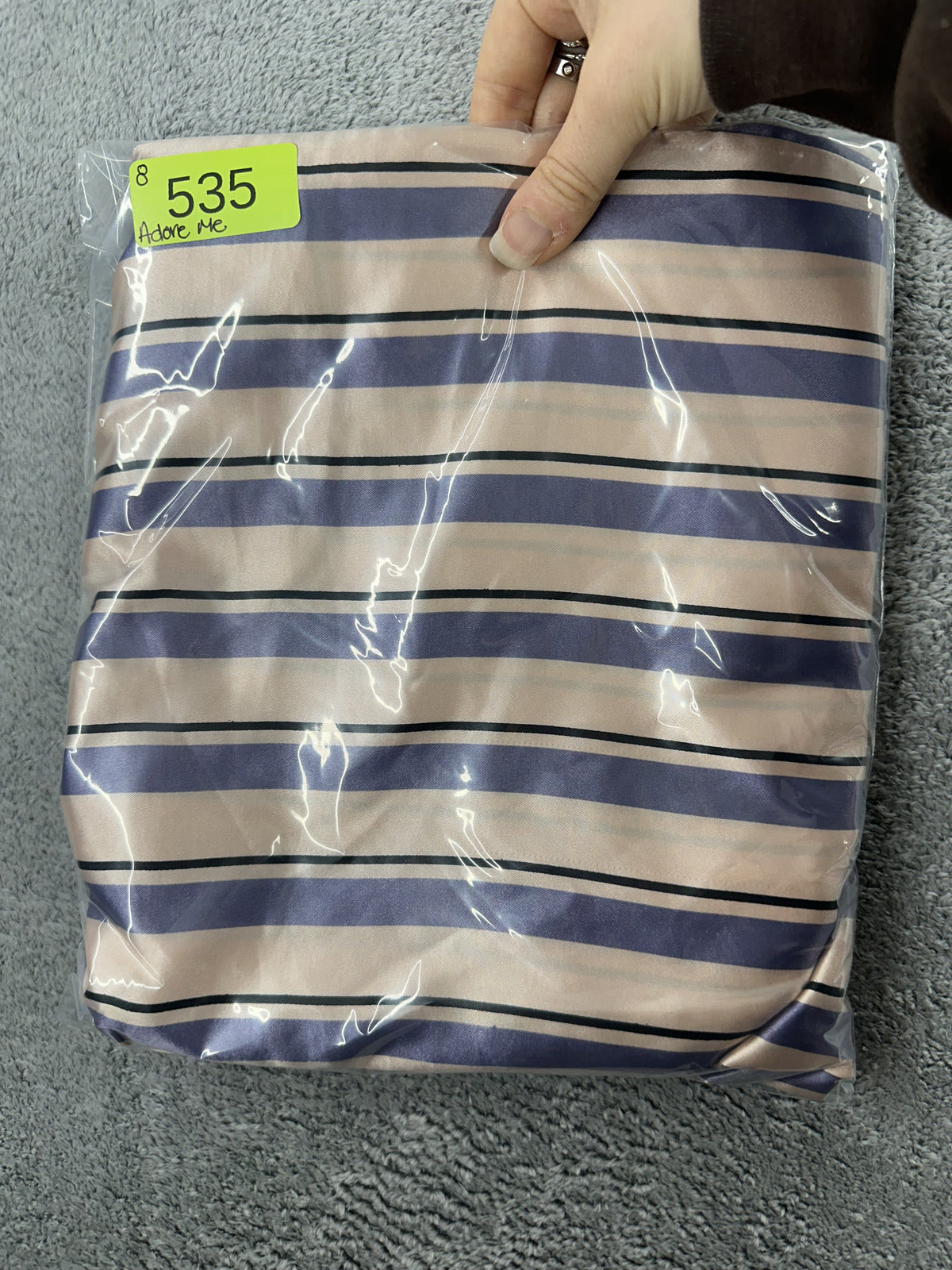 Adore Me Satin Striped Lounge Pants in Gold and Purple Casual Loungewear