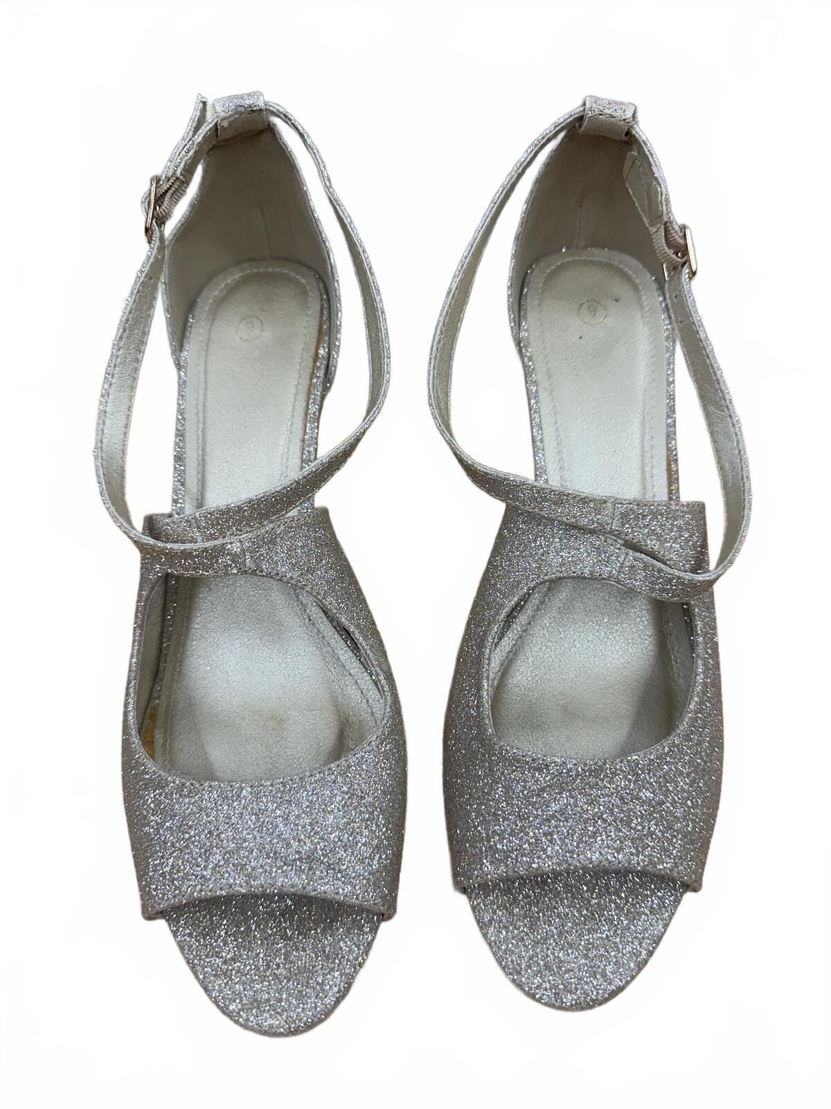 Champagne Glitter Heeled Sandals Gold Beige Party Formal Vintage Glam