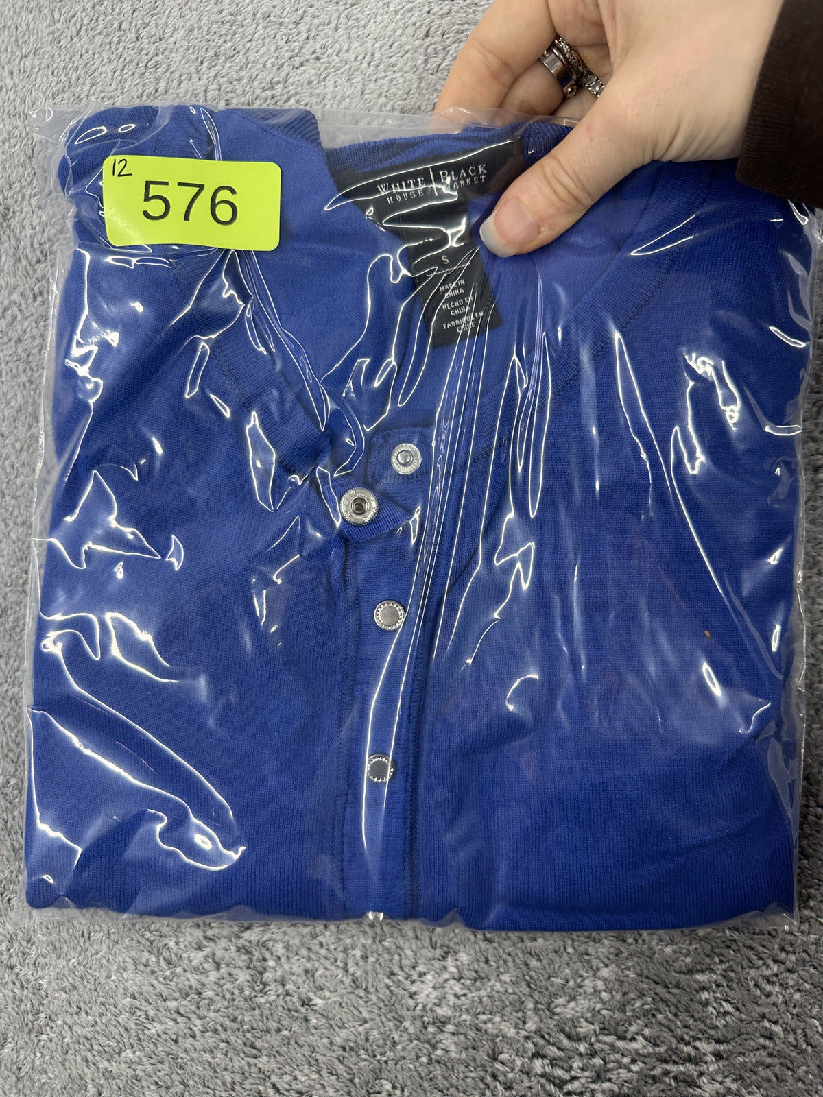 White House Black Market Royal Blue Fitted Cardigan Top Y2K Minimalist Preppy