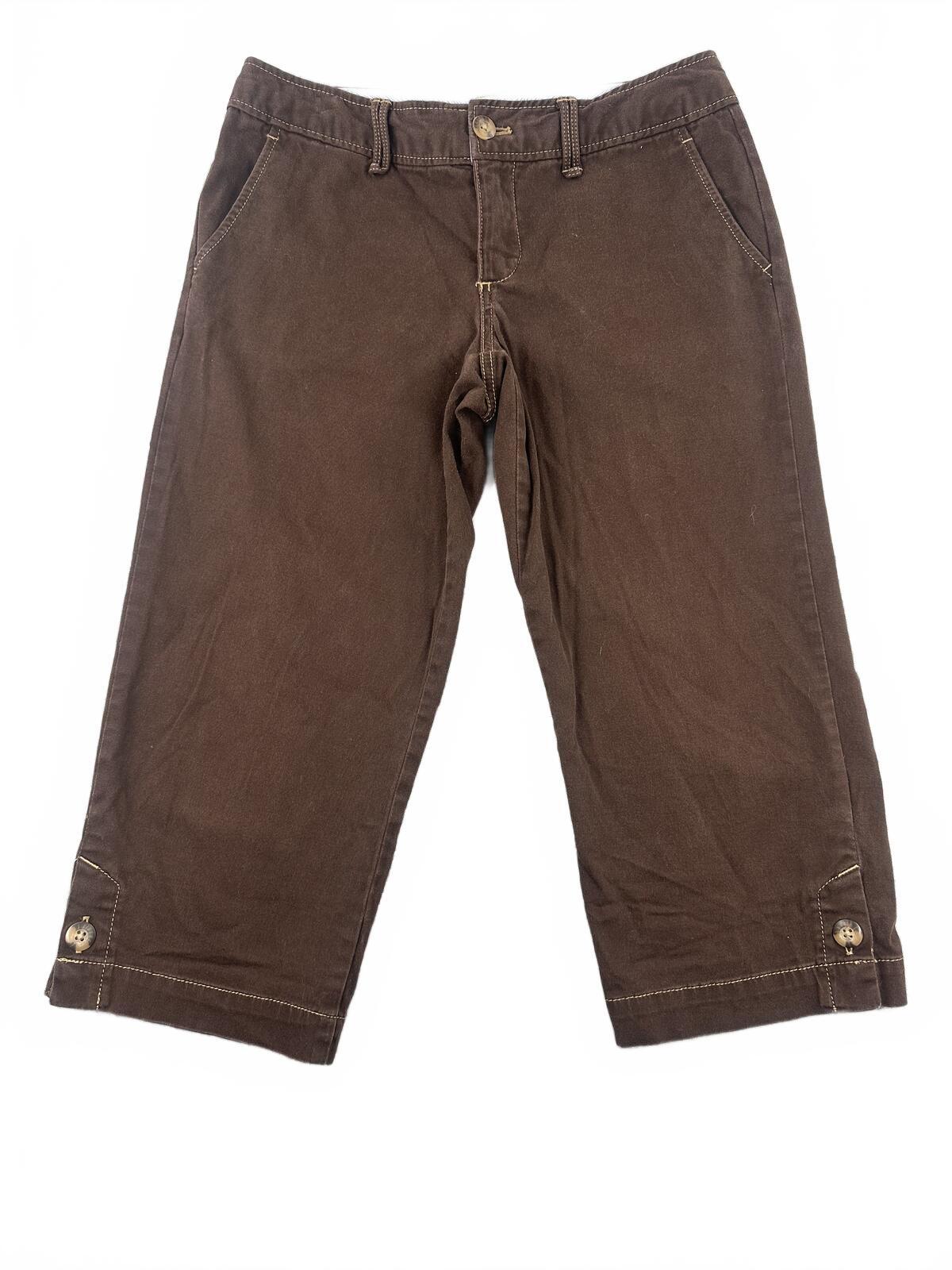 Eddie Bauer Brown Cropped Capri Pants Casual Everyday Wear