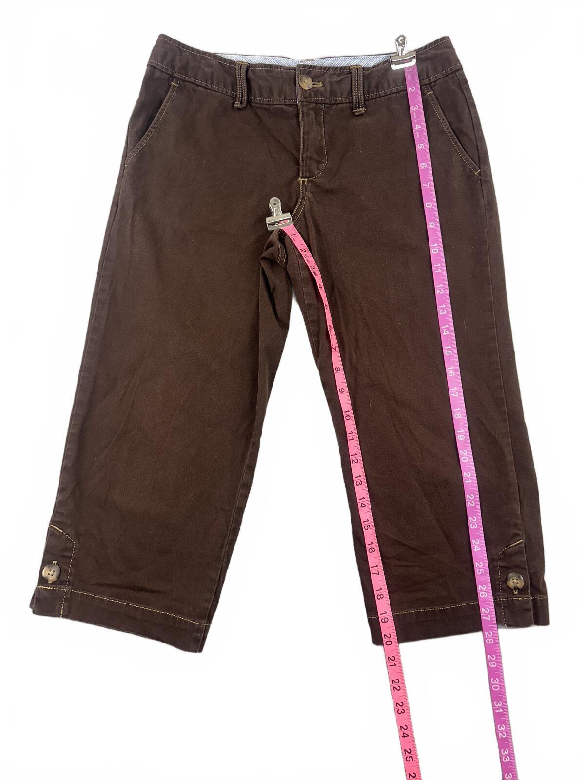 Eddie Bauer Brown Cropped Capri Pants Casual Everyday Wear
