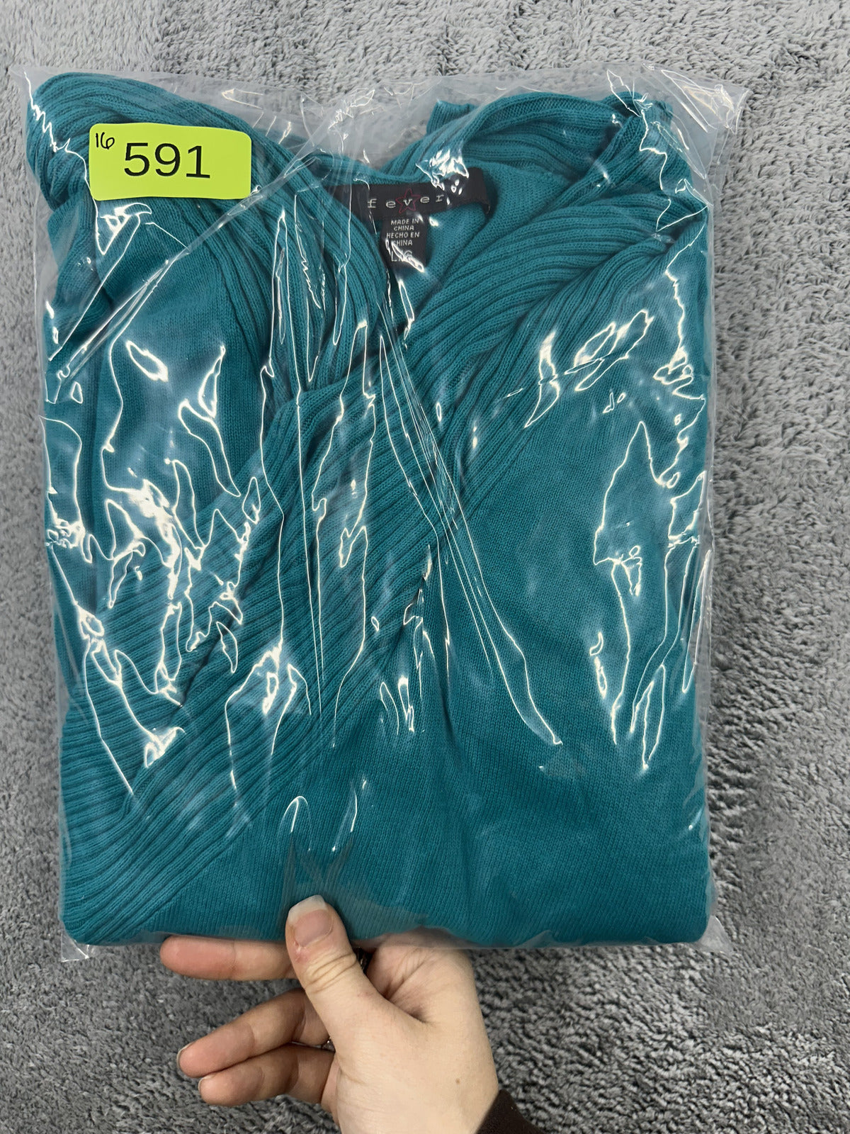 Fever Teal Open Front Cardigan Sweater Ribbed Shawl Collar Y2K Casual