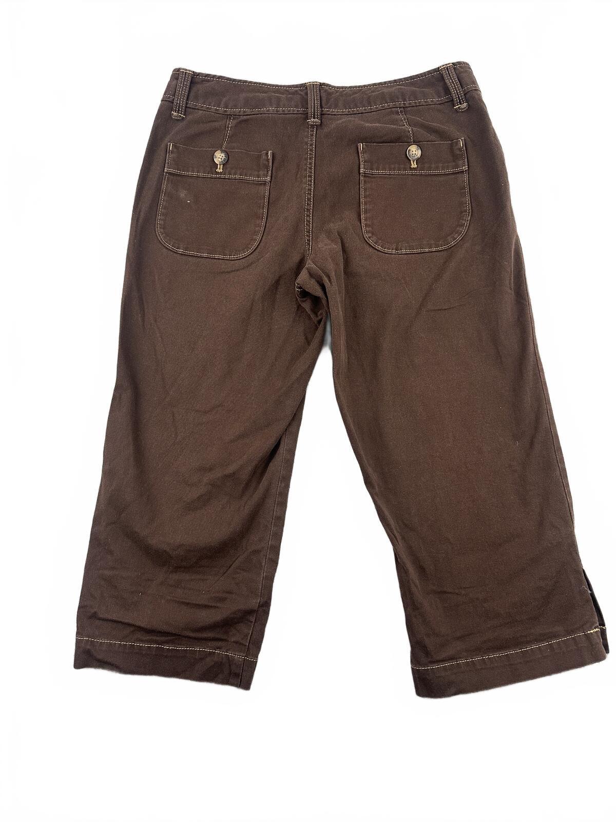 Eddie Bauer Brown Cropped Capri Pants Casual Everyday Wear