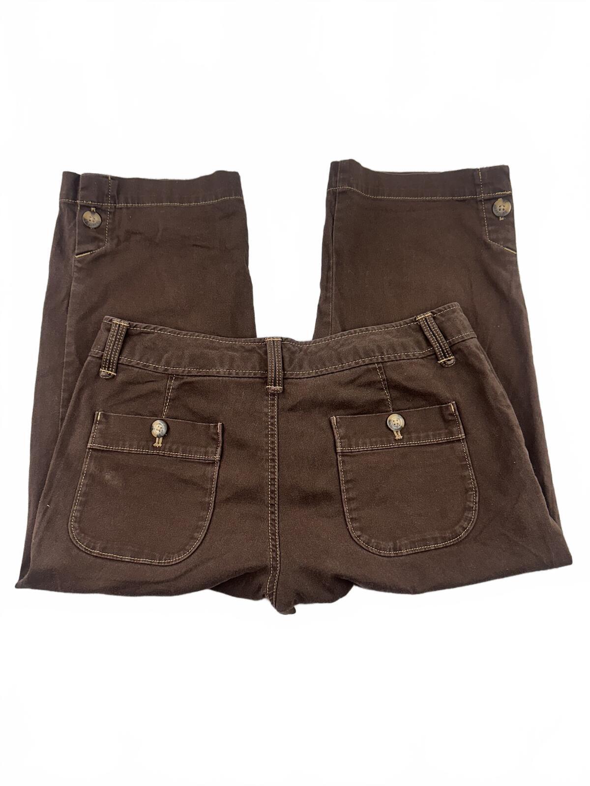 Eddie Bauer Brown Cropped Capri Pants Casual Everyday Wear