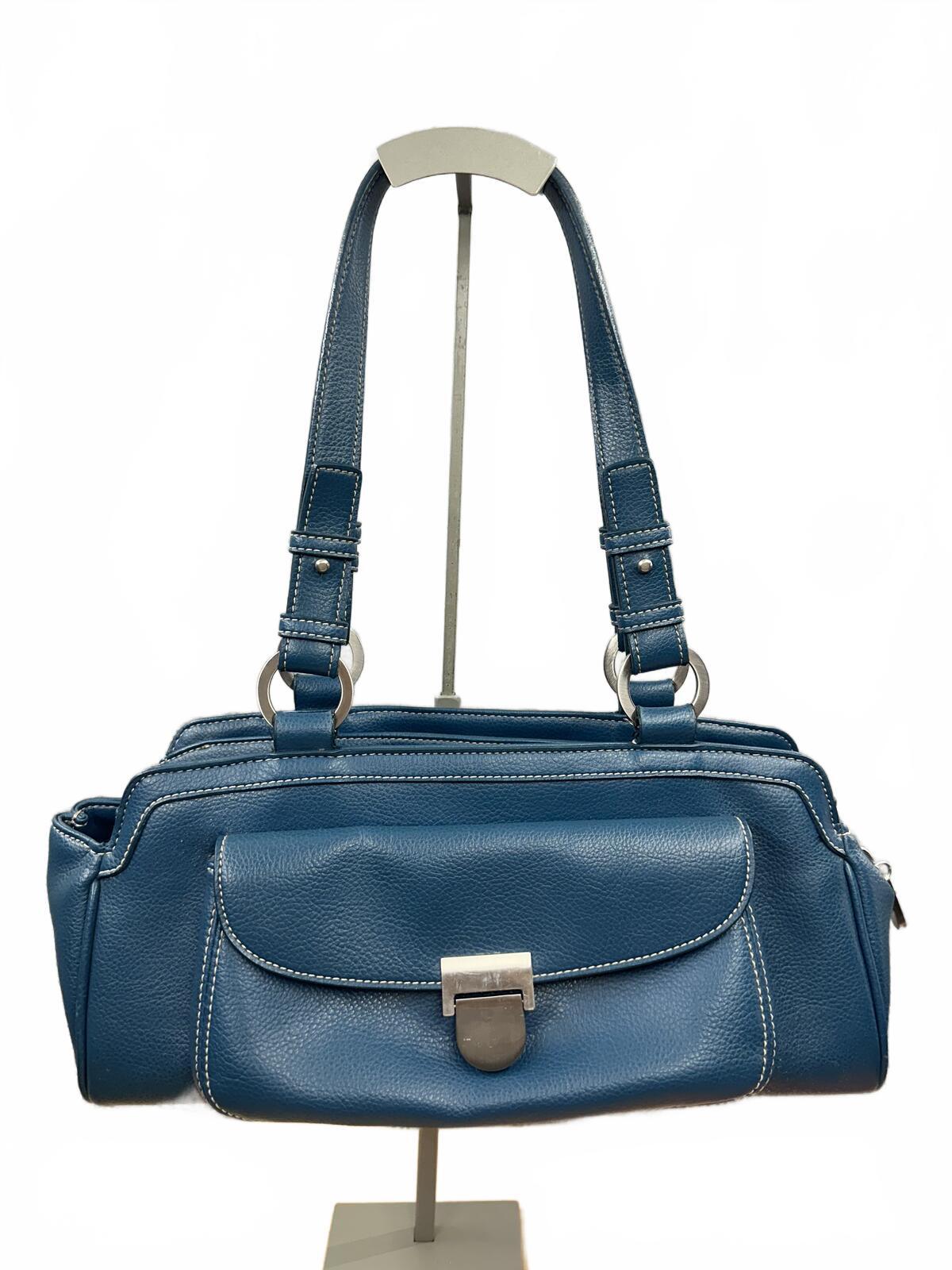 Croft & Barrow Classic Blue Leather Shoulder Bag