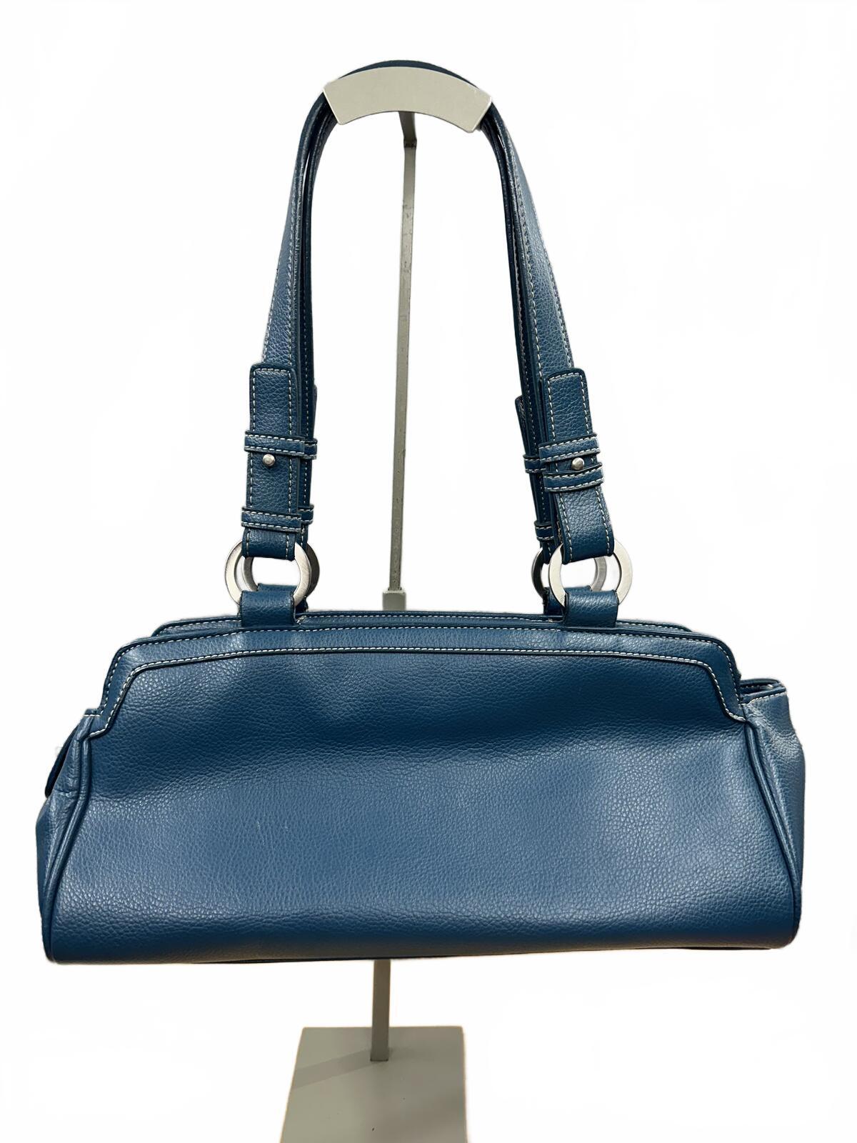 Croft & Barrow Classic Blue Leather Shoulder Bag