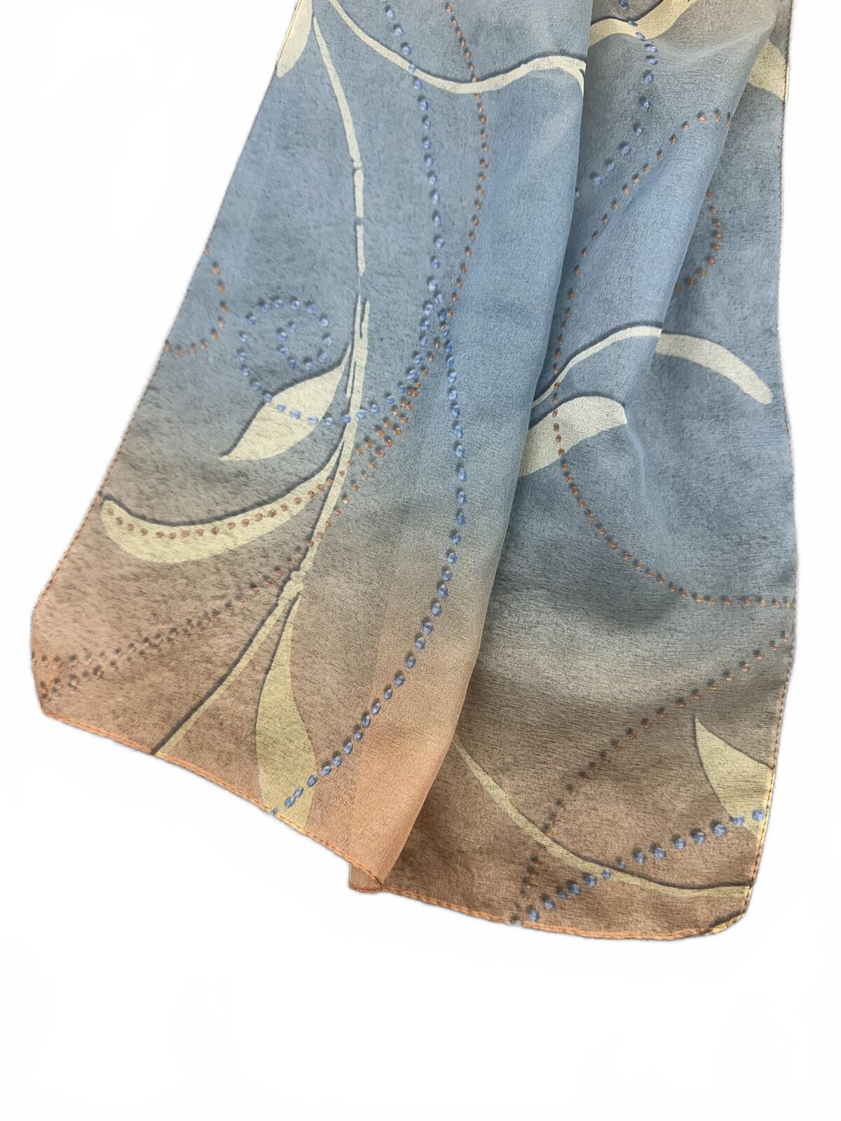 Elegant Ombre Blue and Peach Scarf