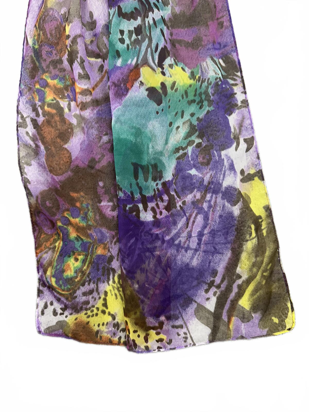 Colorful Sheer Floral Scarf