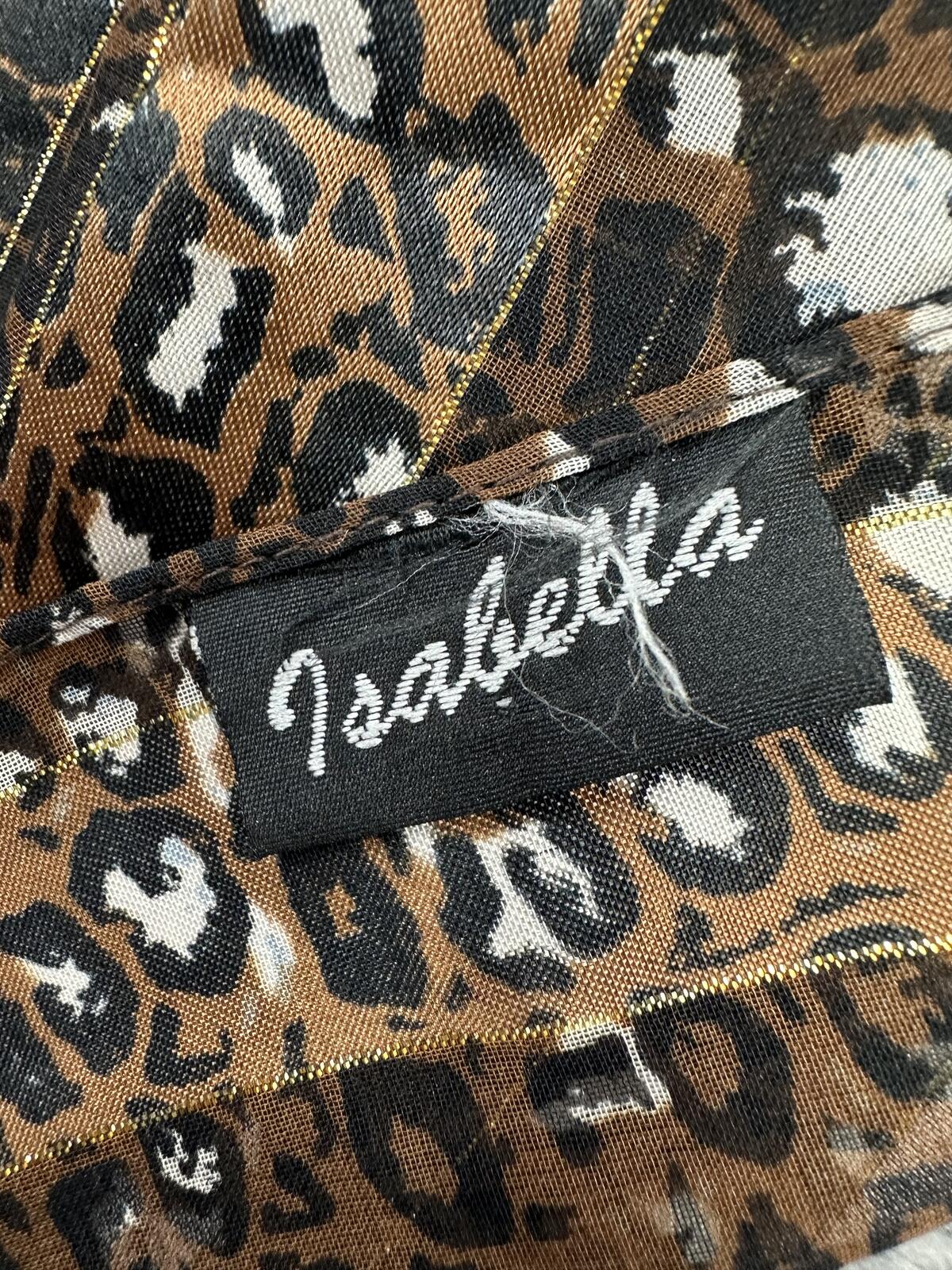 Vintage Isabella Leopard Print Sheer Scarf