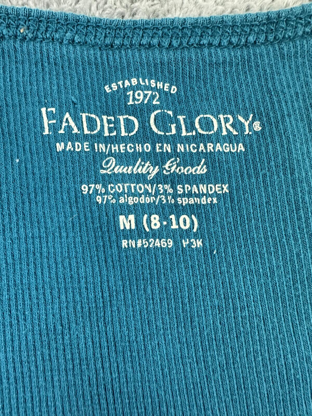 Faded Glory Classic Blue Ribbed Tank Top