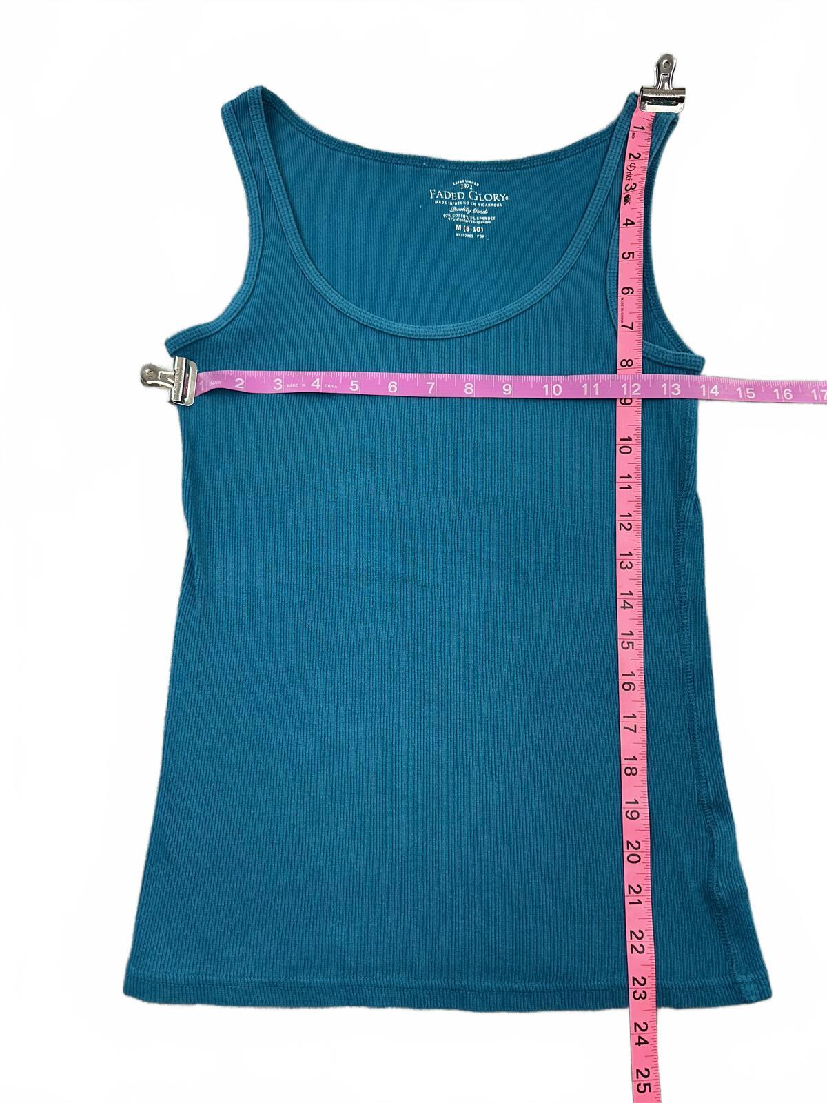 Faded Glory Classic Blue Ribbed Tank Top