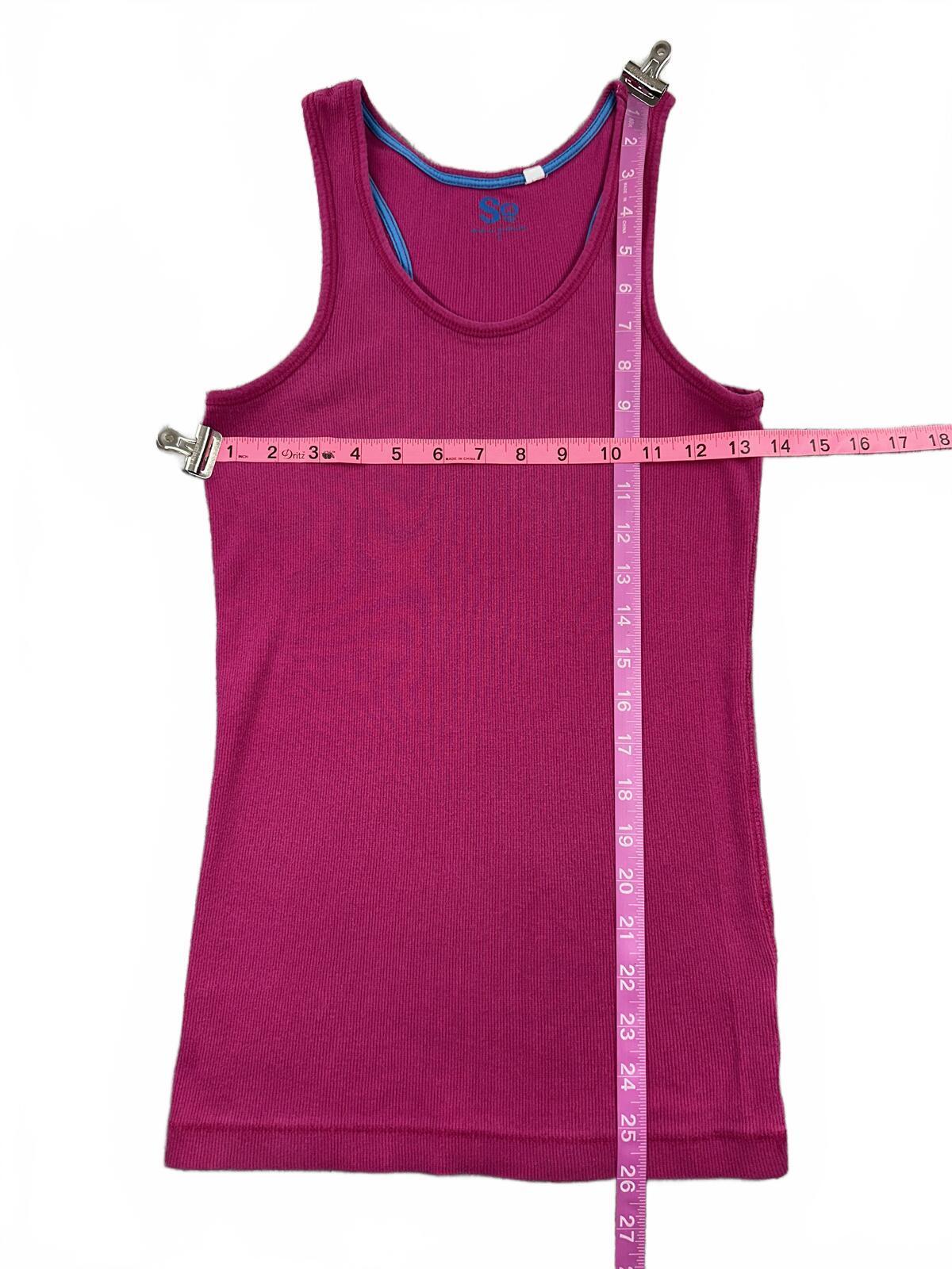 SO Pink Ribbed Tank Top Casual Y2K Summer Fairycore Aesthetic