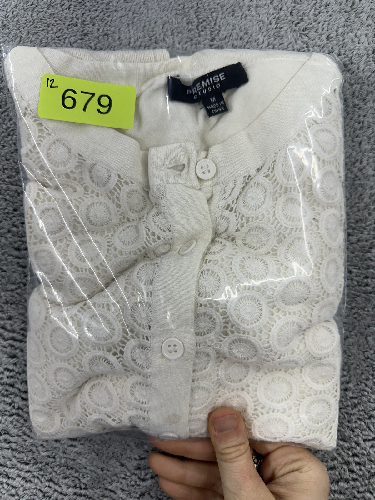 Premise Studio White Crochet Lace Cardigan Bohemian Fairycore Coquette Girl