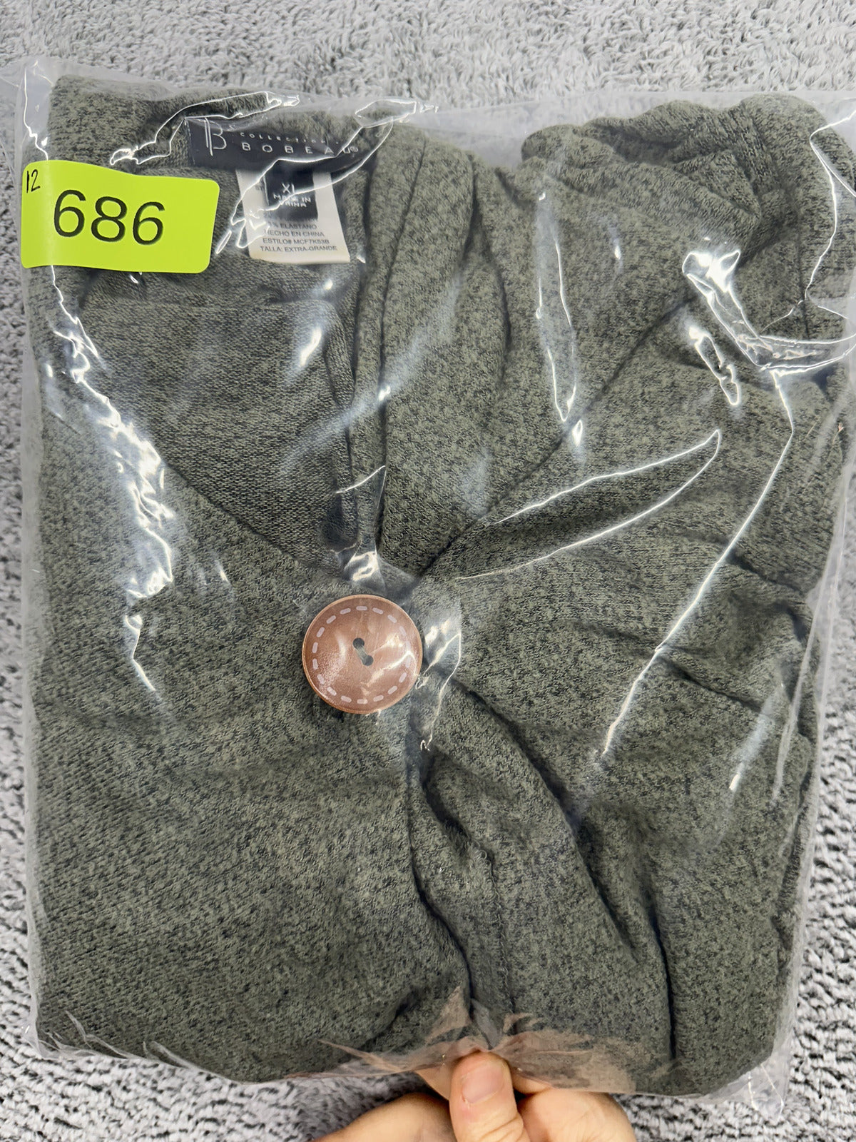 Bo Beau Olive Green Draped Cardigan Boho Fairycore Layered Knit