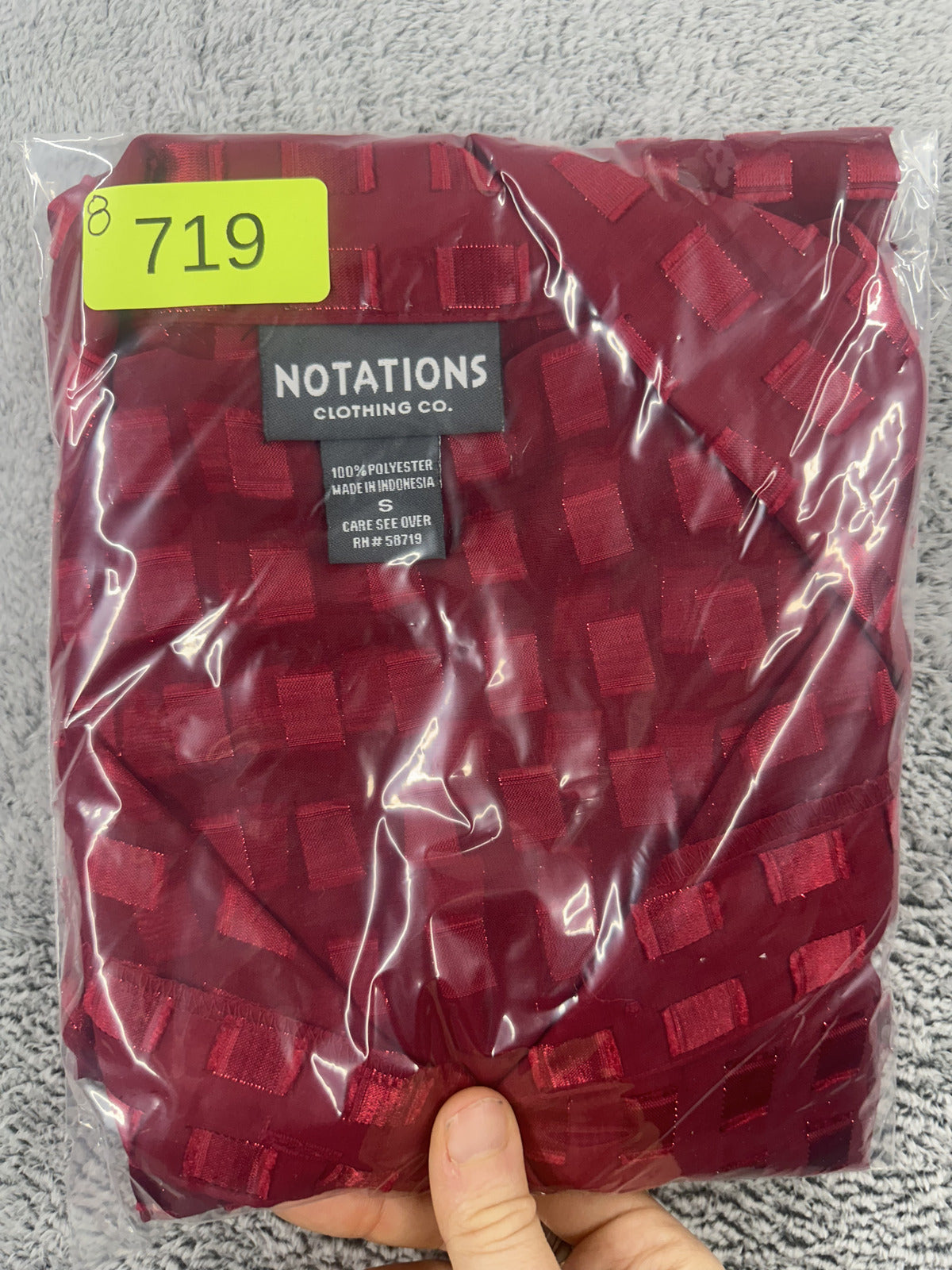 Notations Vintage Sheer Red Checkered Burnout Blouse Y2K Indie Office