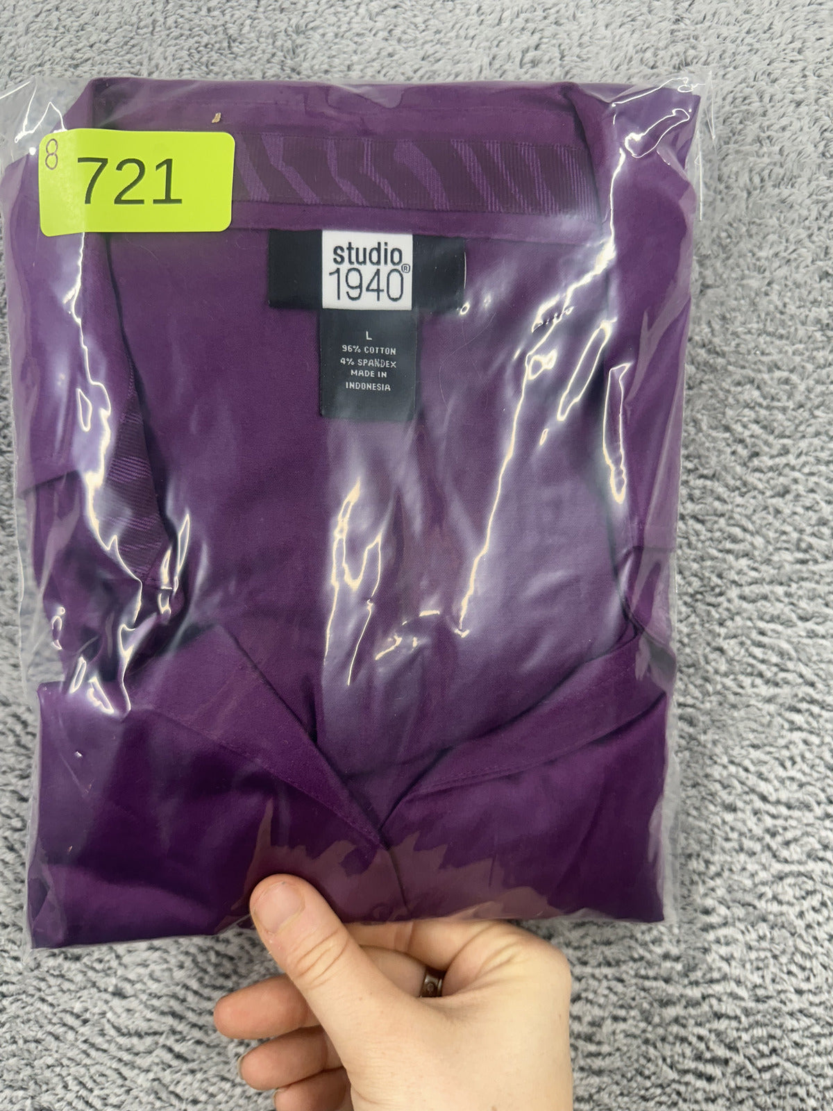 Studio 1940 Purple 3/4 Sleeve Button Up Blouse