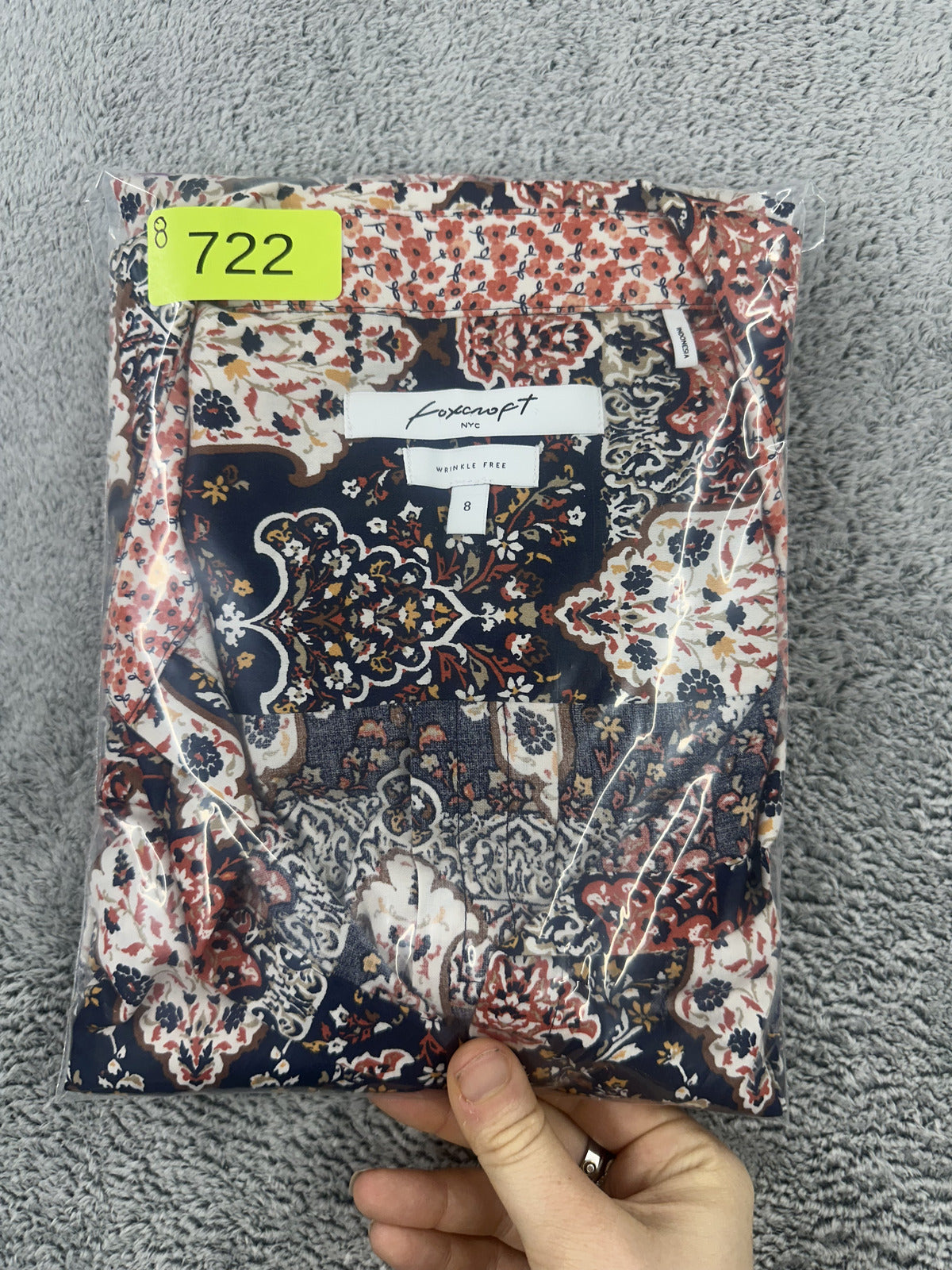 Foxcroft Bohemian Medallion Paisley Button Down Blouse